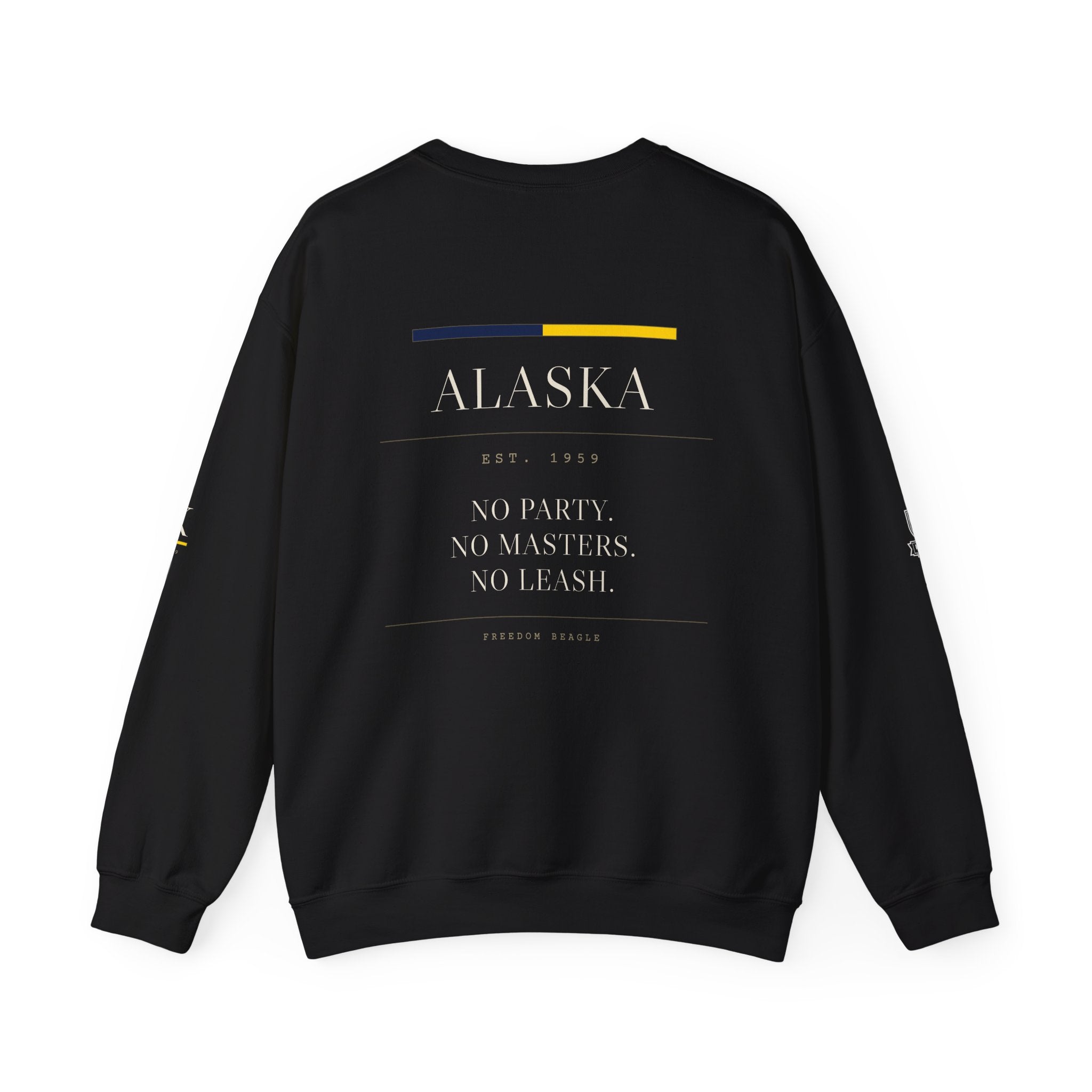 Alaska — Freedom Beagle State Series Crewneck (Black)