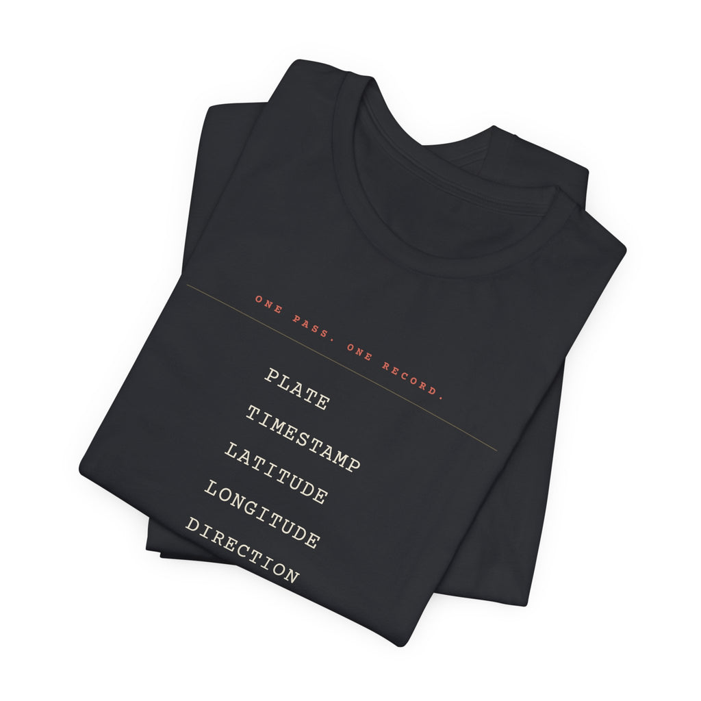 One Pass. One Record. — ALPR Tee (Black)
