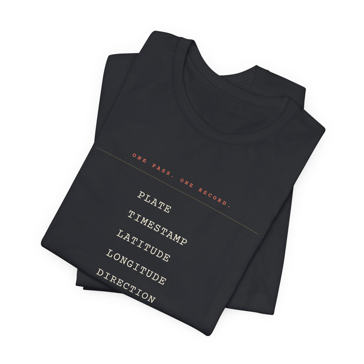 One Pass. One Record. — ALPR Tee (Black)