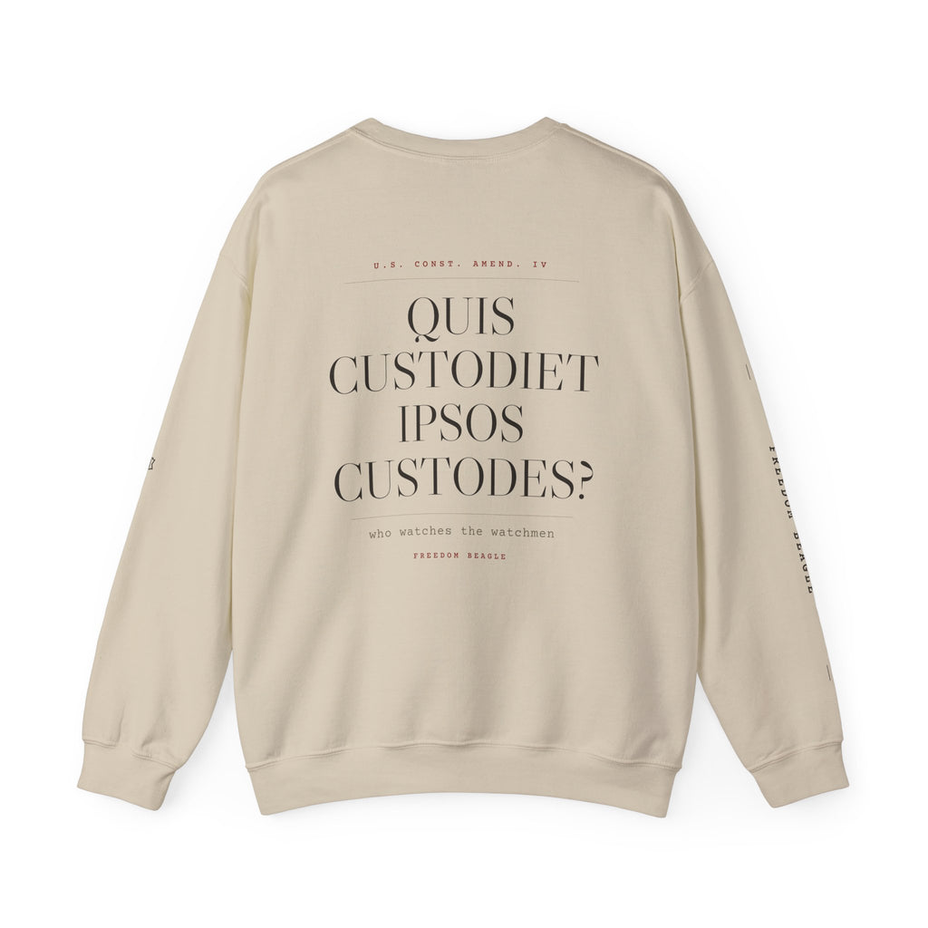 Quis Custodiet Full Kit Crewneck — Who Watches the Watchmen (Sand)