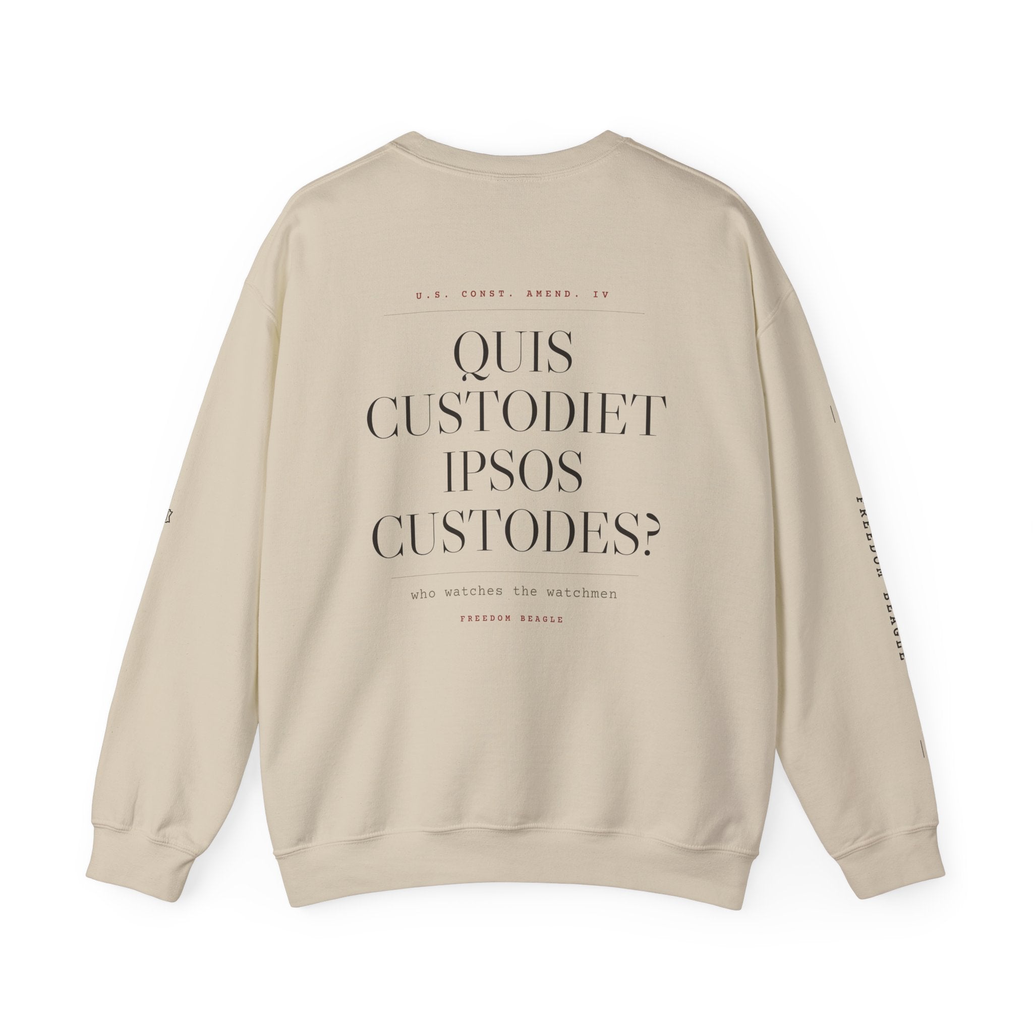 Quis Custodiet Full Kit Crewneck — Who Watches the Watchmen (Sand)