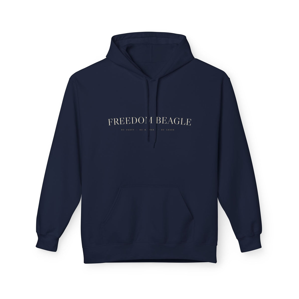 Freedom Beagle Hoodie — No Party, No Masters, No Leash (Black)