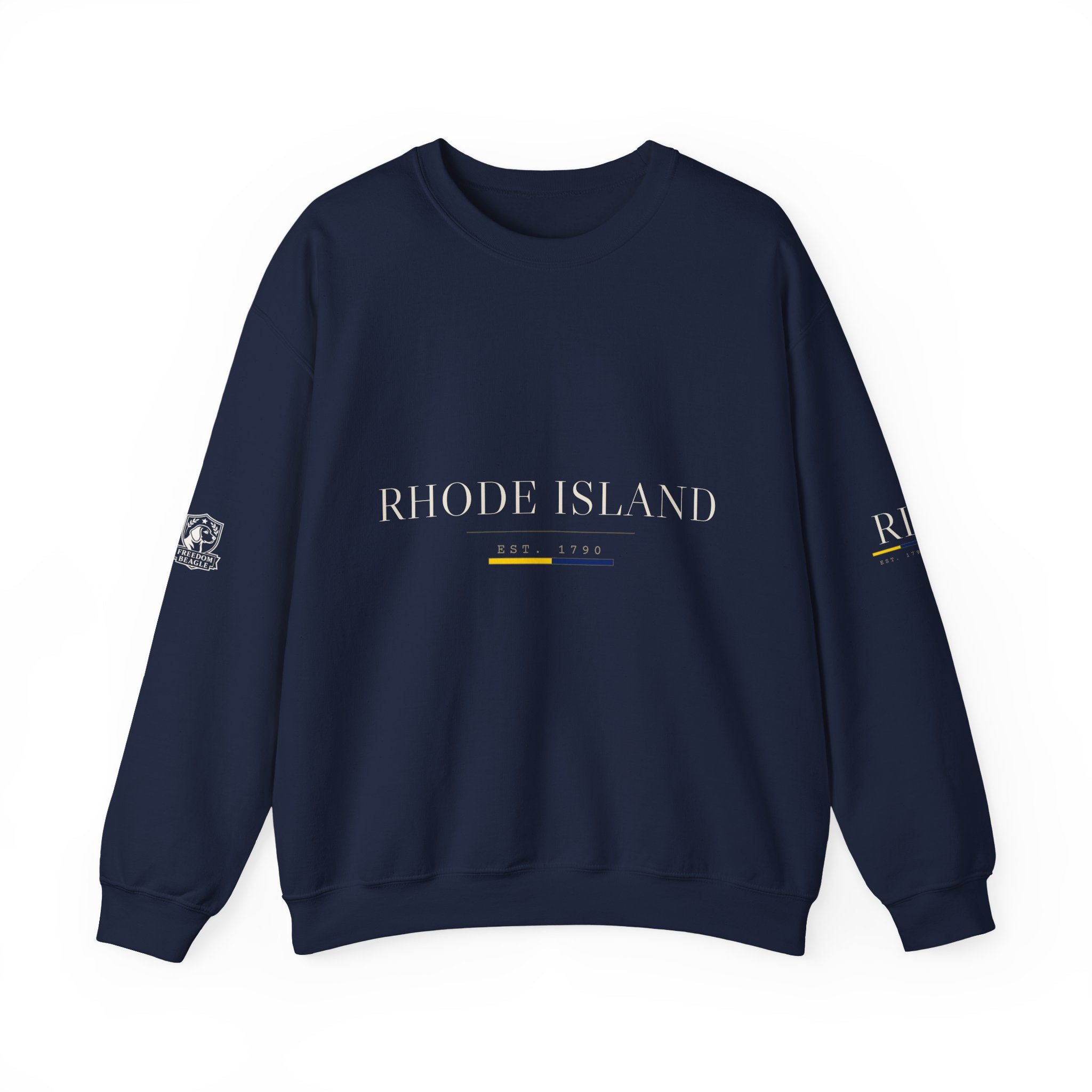 Rhode Island — Freedom Beagle State Series Crewneck (Black)