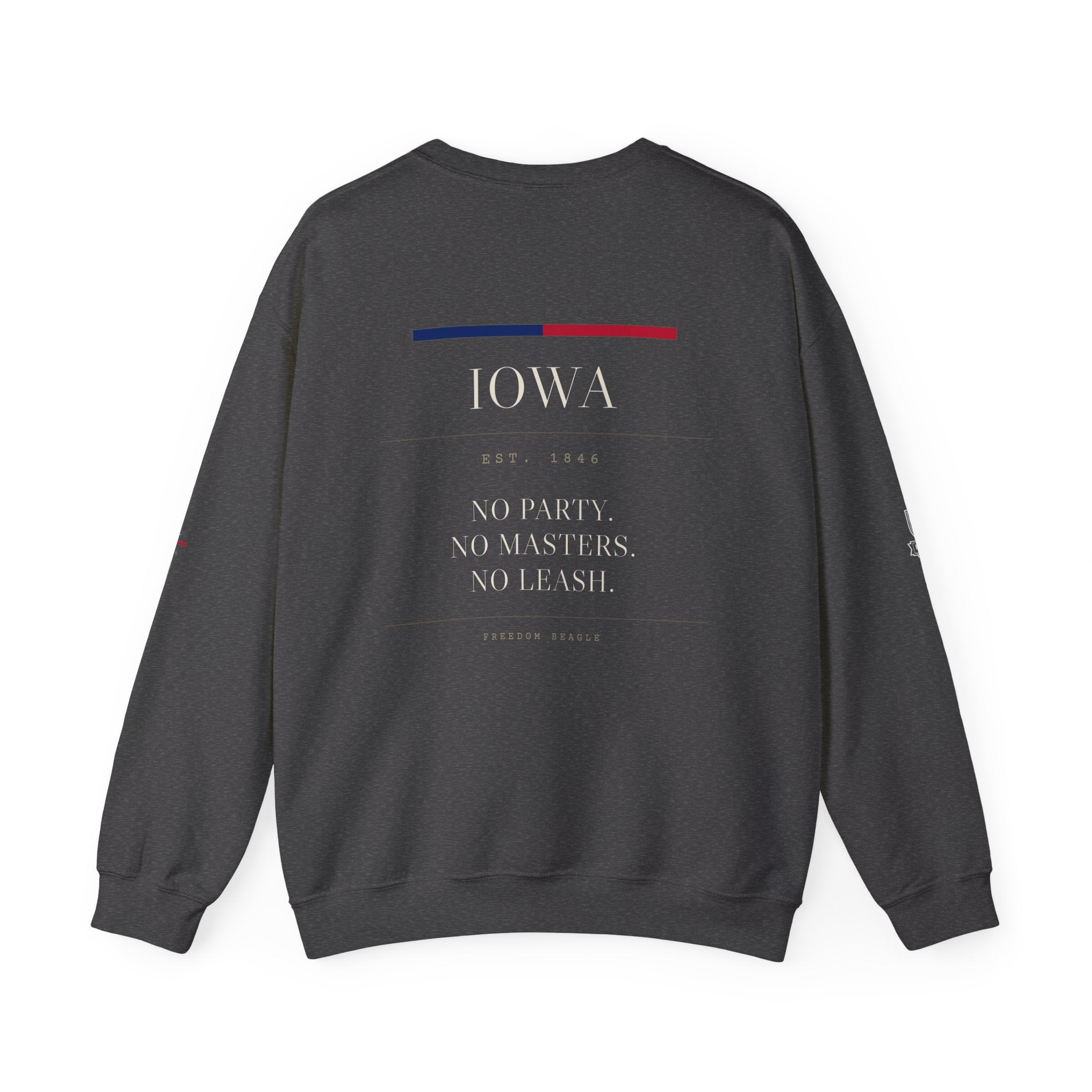 Iowa — Freedom Beagle State Series Crewneck (Black)
