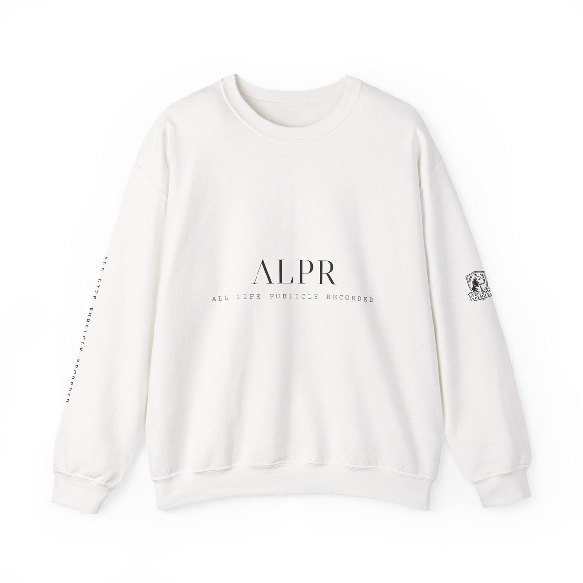 ALPR Full Kit Crewneck — All Life Publicly Recorded (Sand)