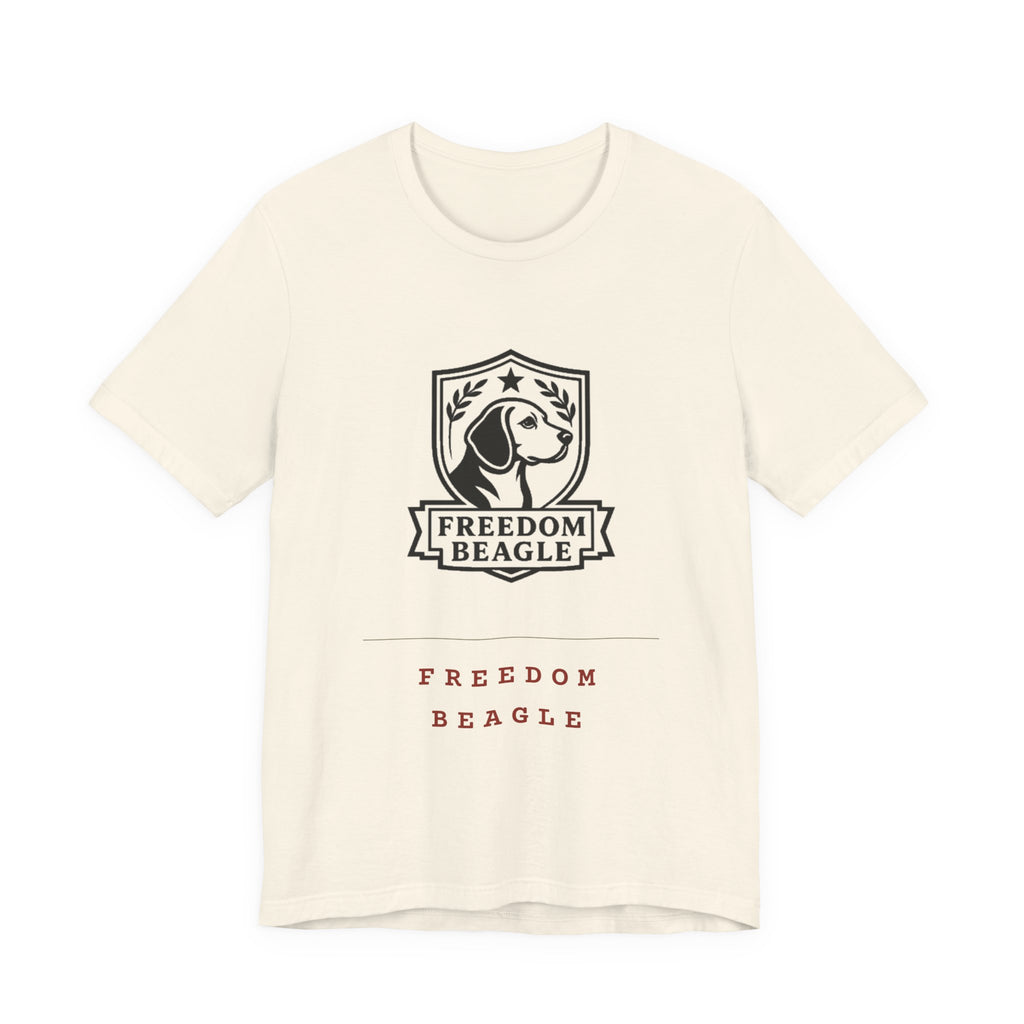 Freedom Beagle Crest — Left Chest Tee (Natural)
