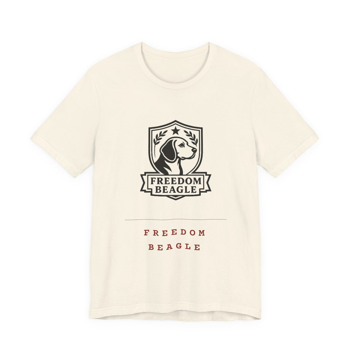 Freedom Beagle Crest — Left Chest Tee (Natural)