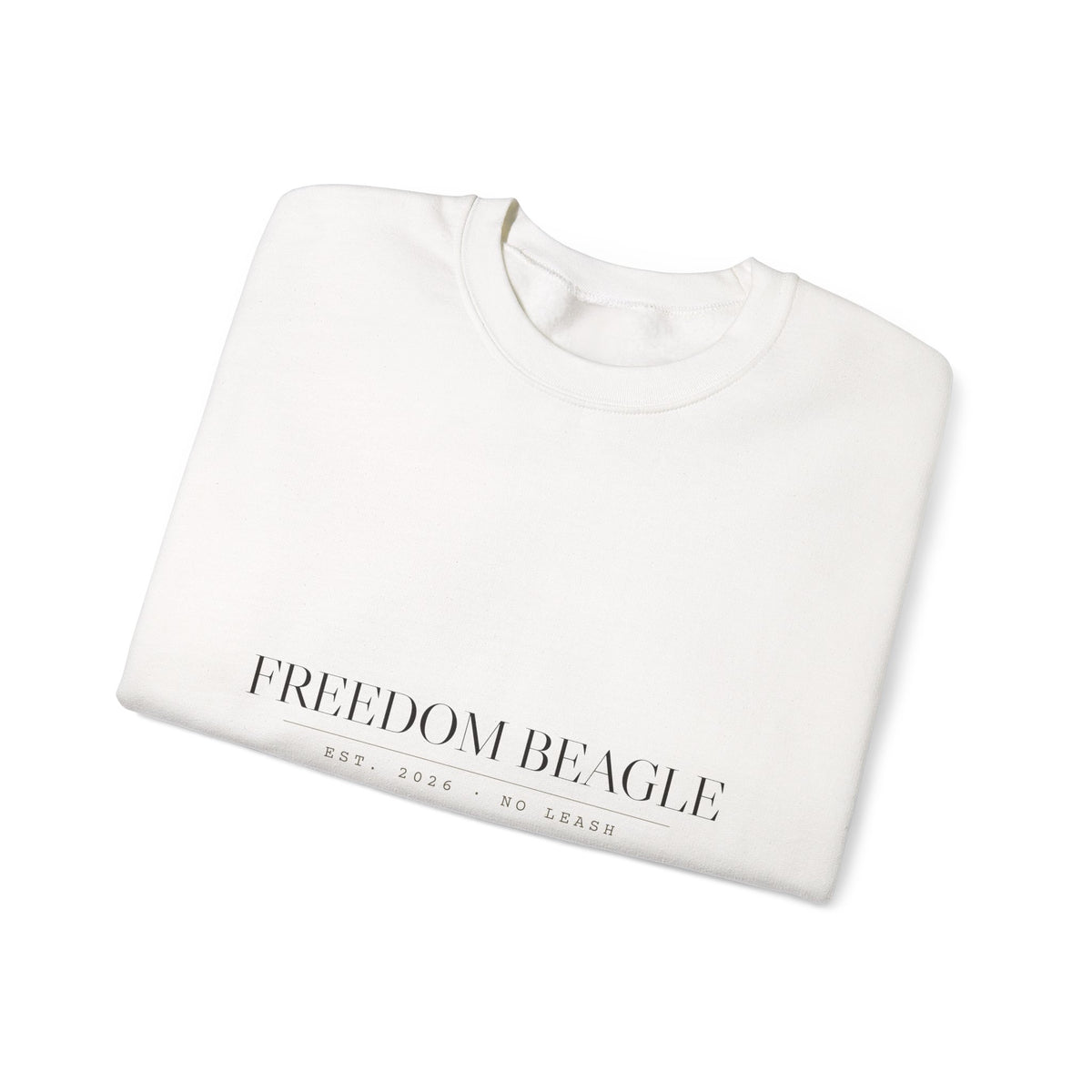 Freedom Beagle Full Kit Crewneck — No Party, No Masters, No Leash (Sand)