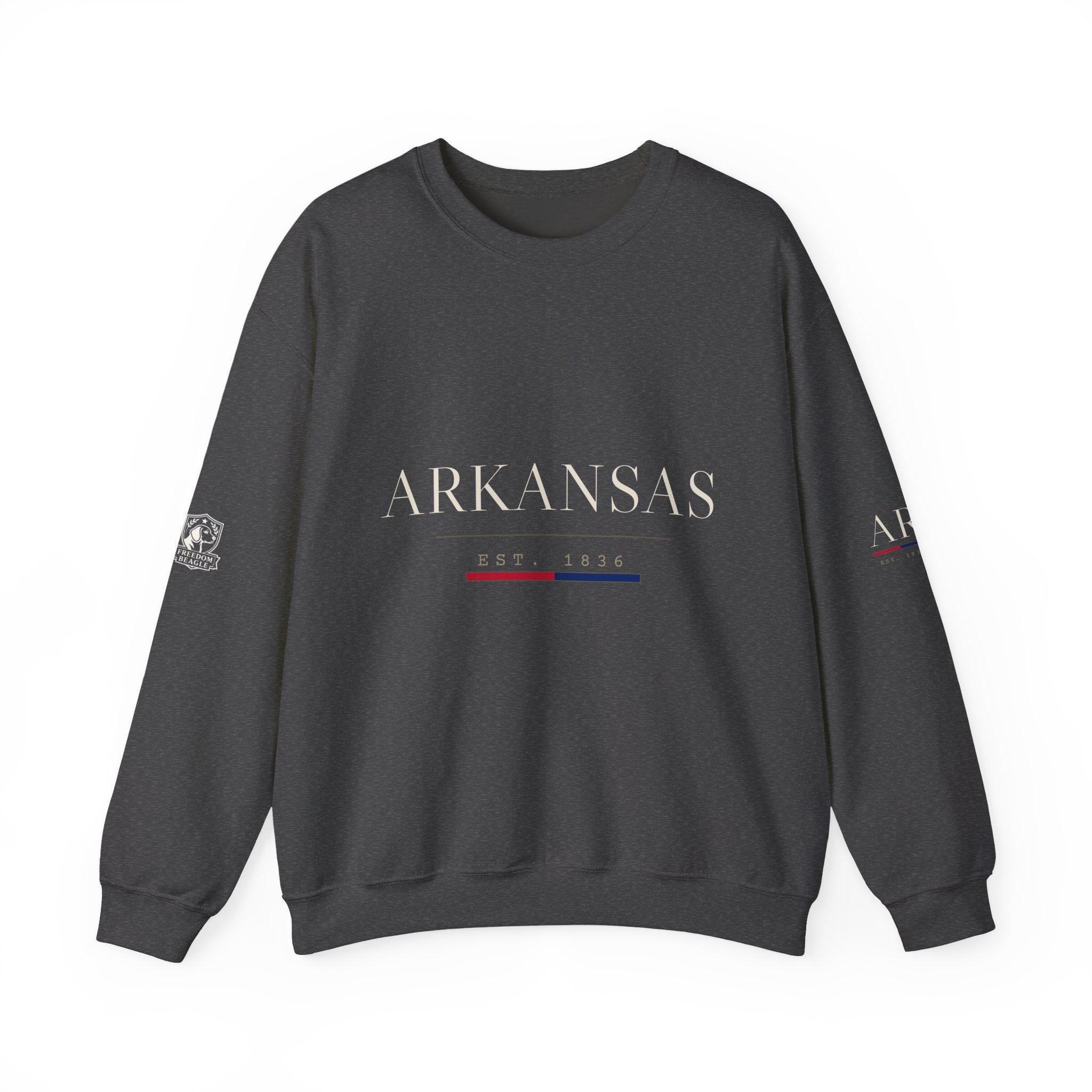 Arkansas — Freedom Beagle State Series Crewneck (Black)