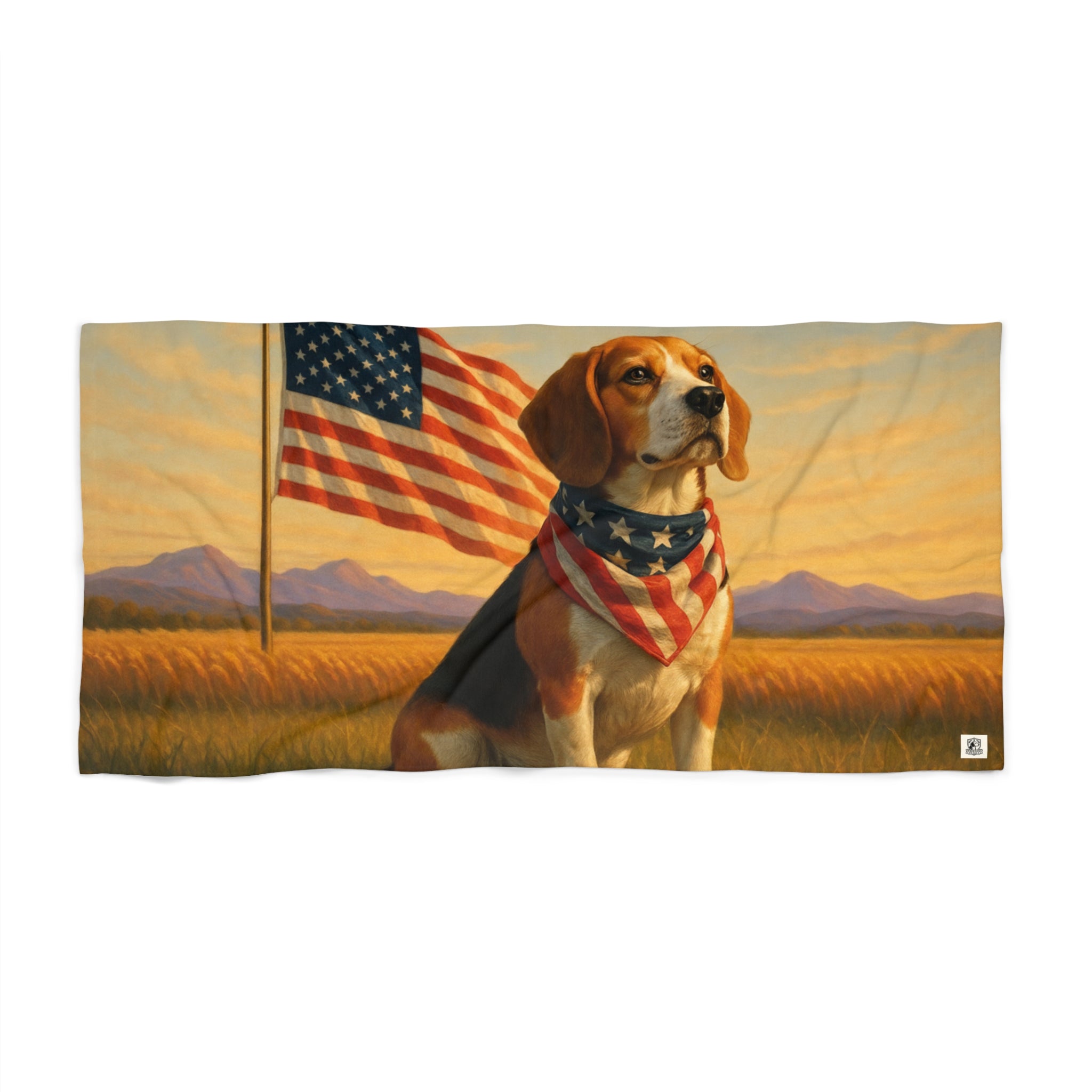 Beach Towel - American Patriot Beagle Freedom Design