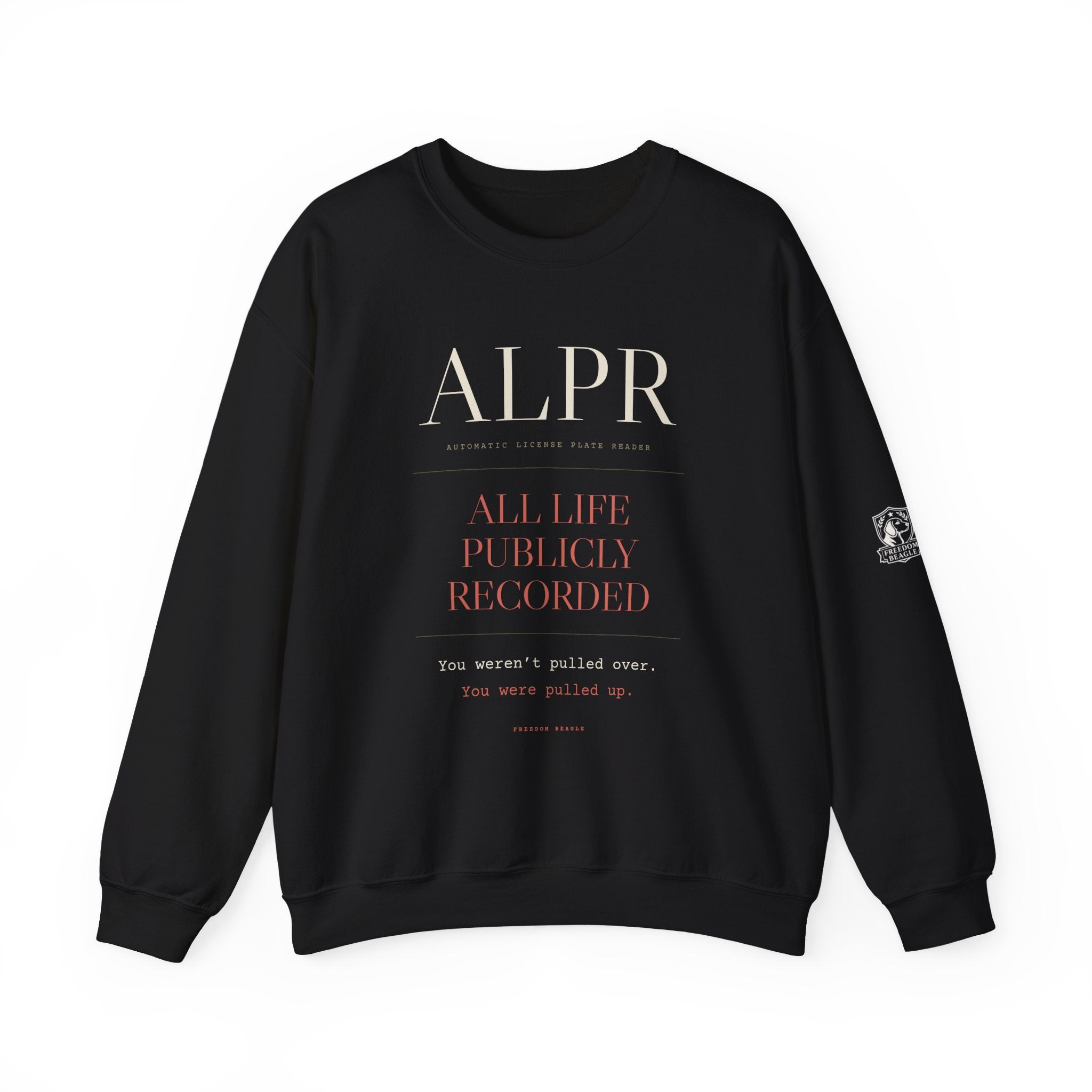 ALPR — All Life Publicly Recorded Crewneck (Black)
