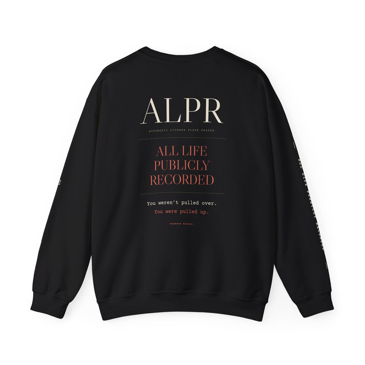ALPR Full Kit Crewneck — All Life Publicly Recorded (Black)