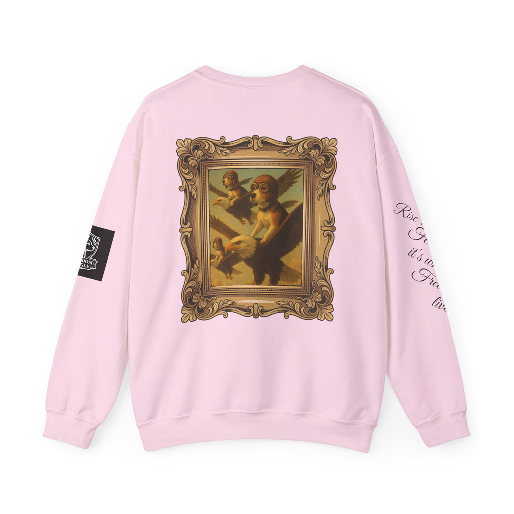 Crewneck Sweatshirt - Rise Above Fear Freedom Beagles on Eagles Design