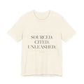Sourced. Cited. Unleashed. — Tee (Natural)