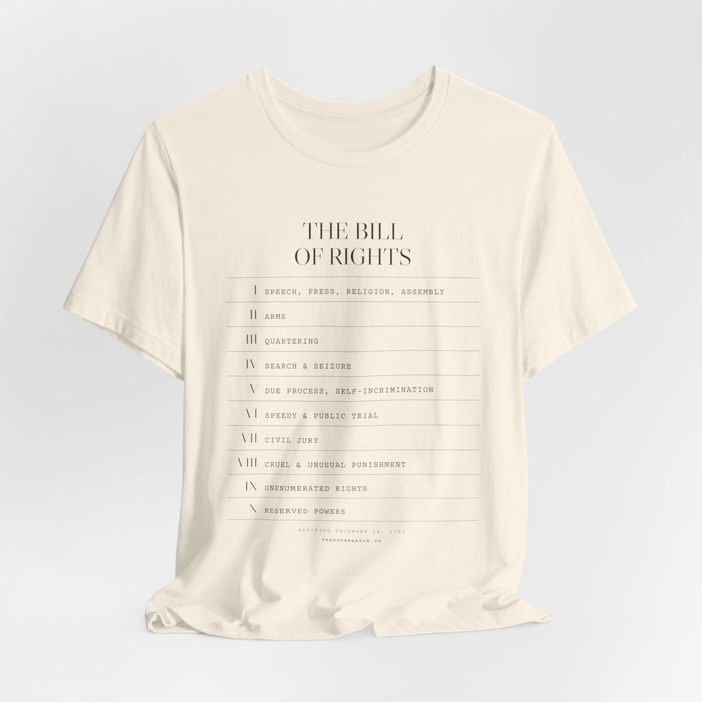 The Bill of Rights, I–X — Typographic Index Tee