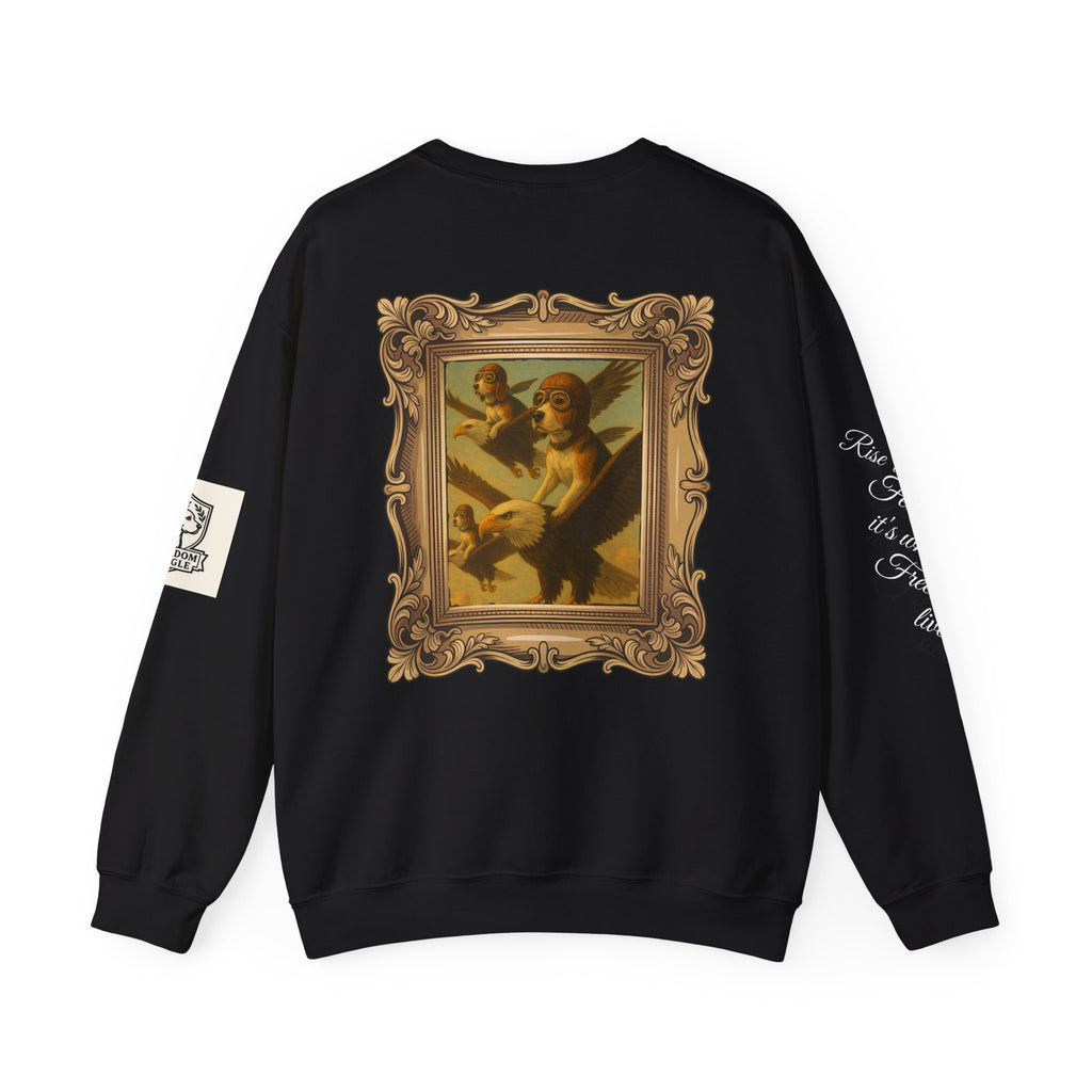 Crewneck Sweatshirt - Rise Above Fear Freedom Beagles on Eagles Design