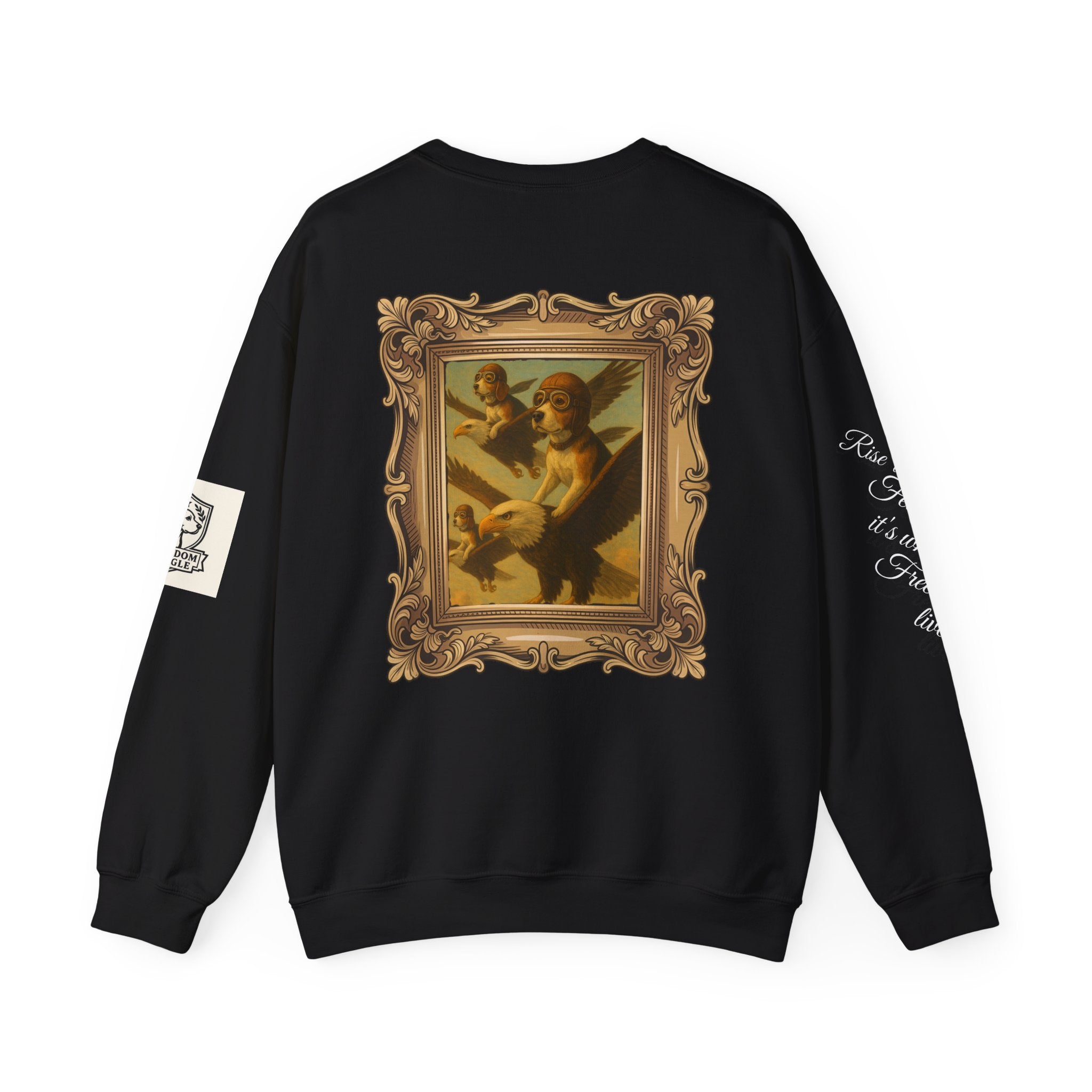 Crewneck Sweatshirt - Rise Above Fear Freedom Beagles on Eagles Design
