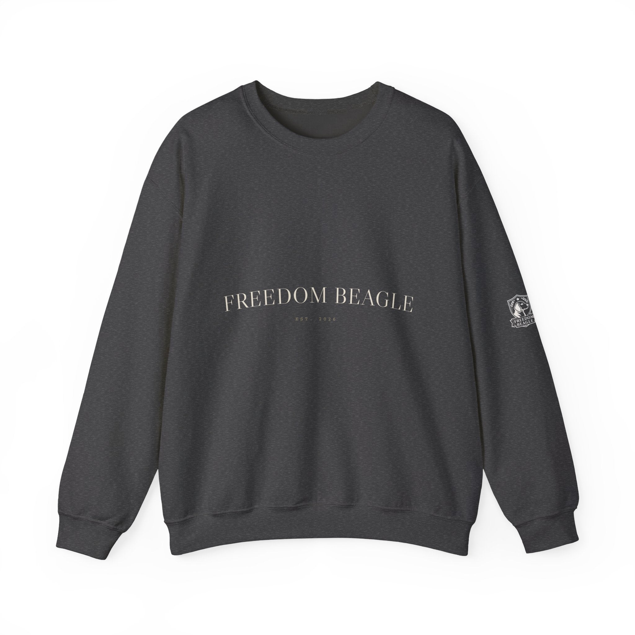 Freedom Beagle Varsity Crewneck — Est. 2026 (Black)
