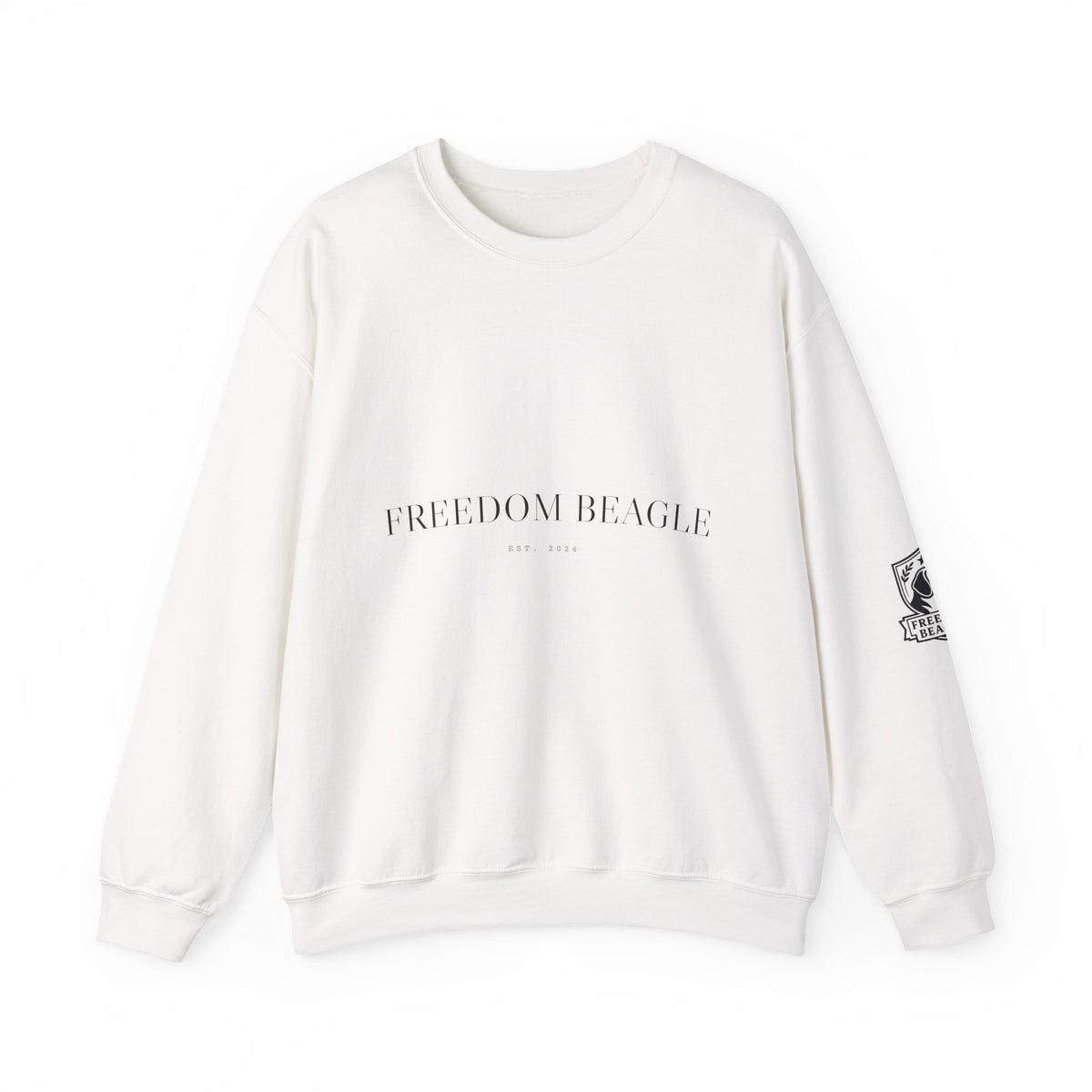 Freedom Beagle Varsity Crewneck — Est. 2026 (Sand)