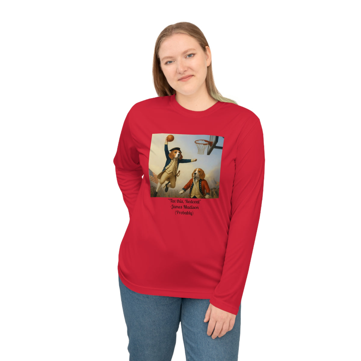 Unisex Performance Long Sleeve Shirt with Basketball Design - Perfect for Sports, Gym, Gifts, Activewear, Birthday, Holidays