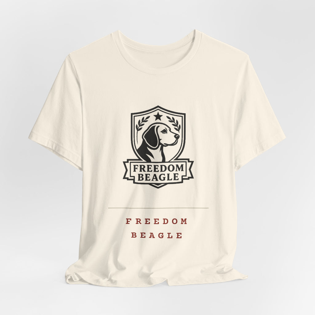 Freedom Beagle Crest — Left Chest Tee (Natural)