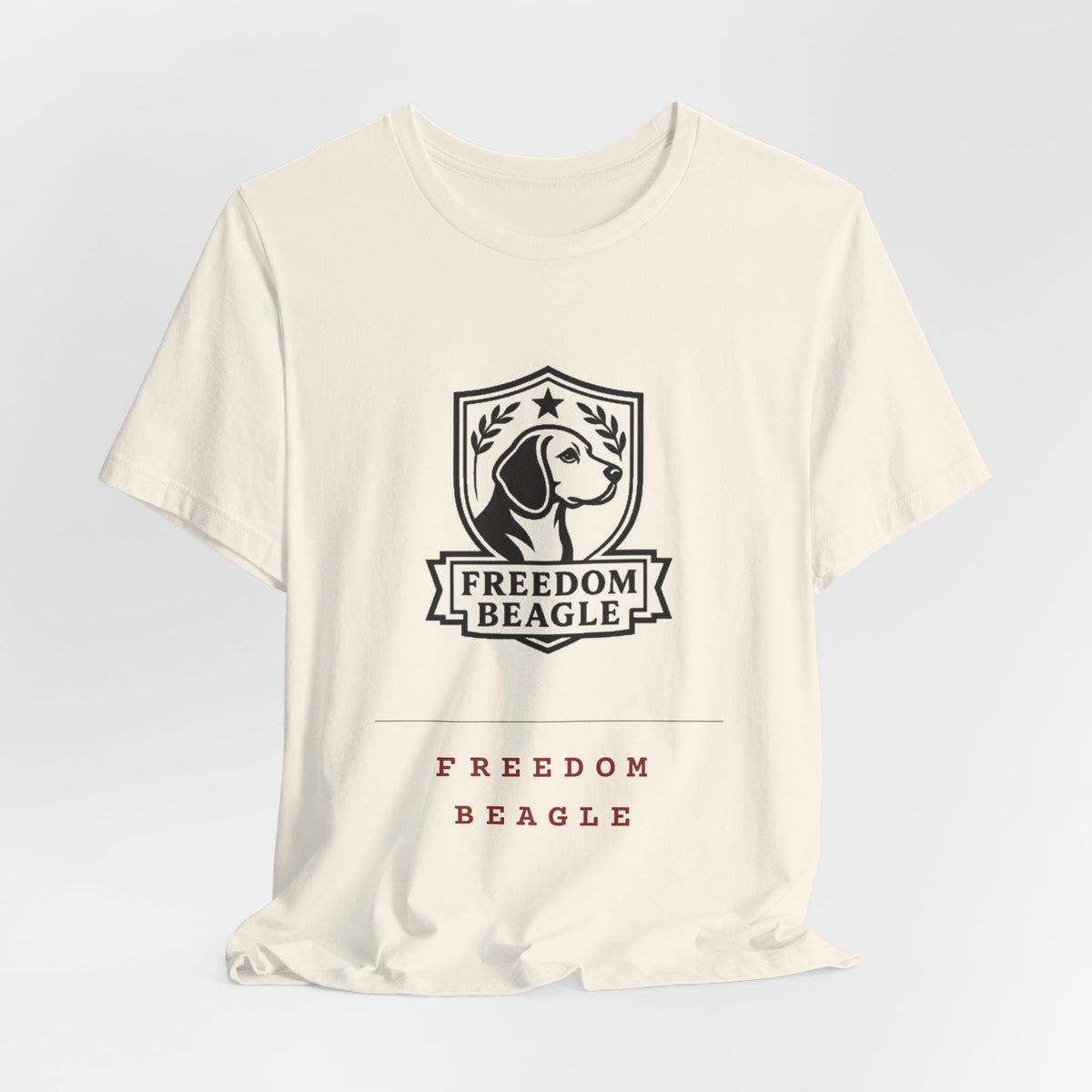 Freedom Beagle Crest — Left Chest Tee (Natural)