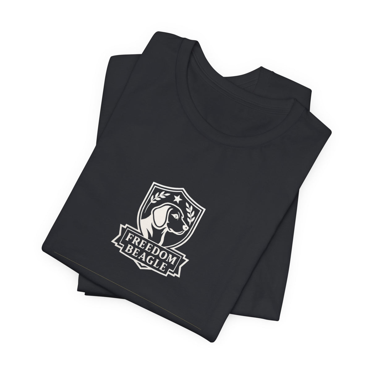 Off the Leash, On the Story — Freedom Beagle Crest Tee (Black)