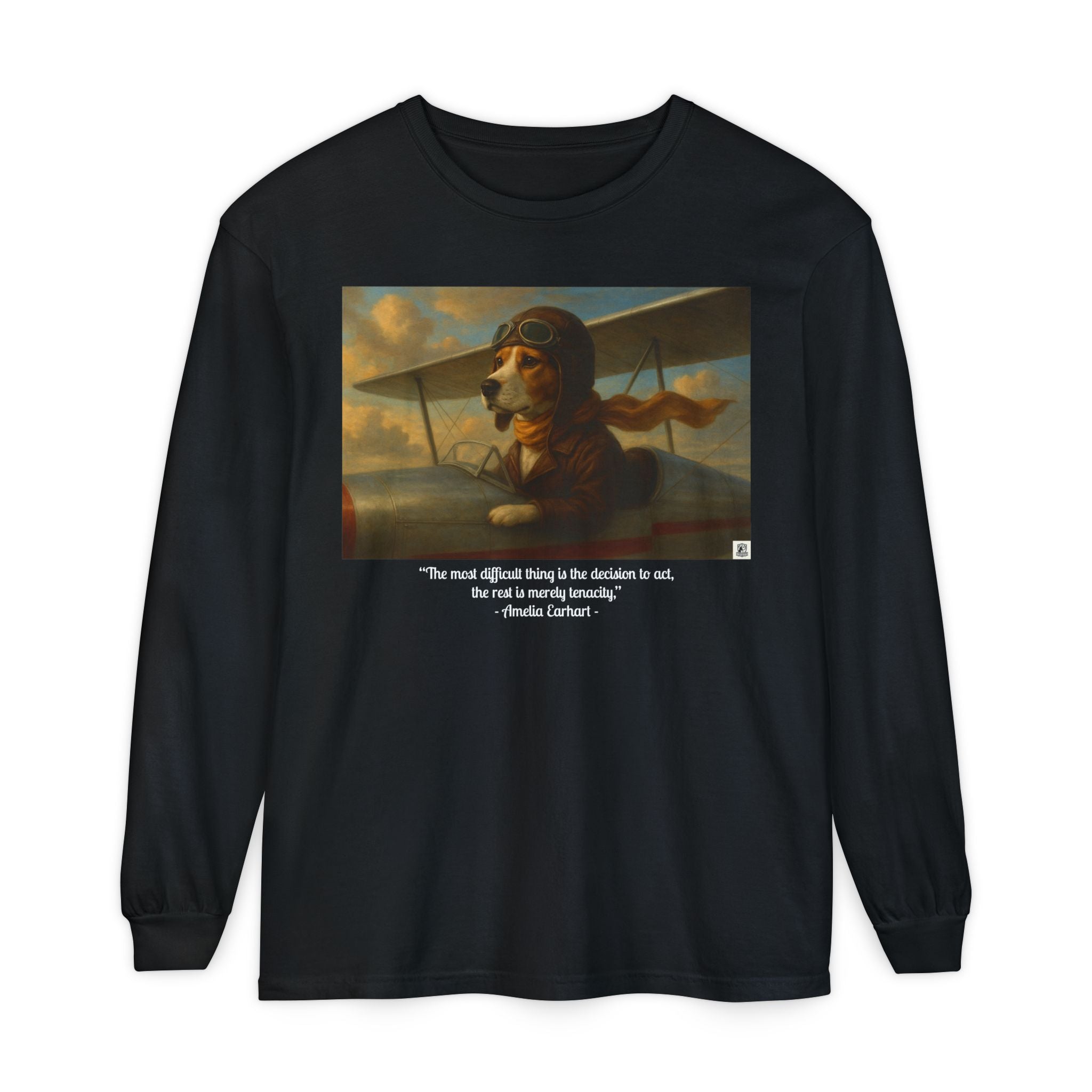 Long Sleeve T-Shirt - Amelia Beagle Earhart, Women of America Tribute