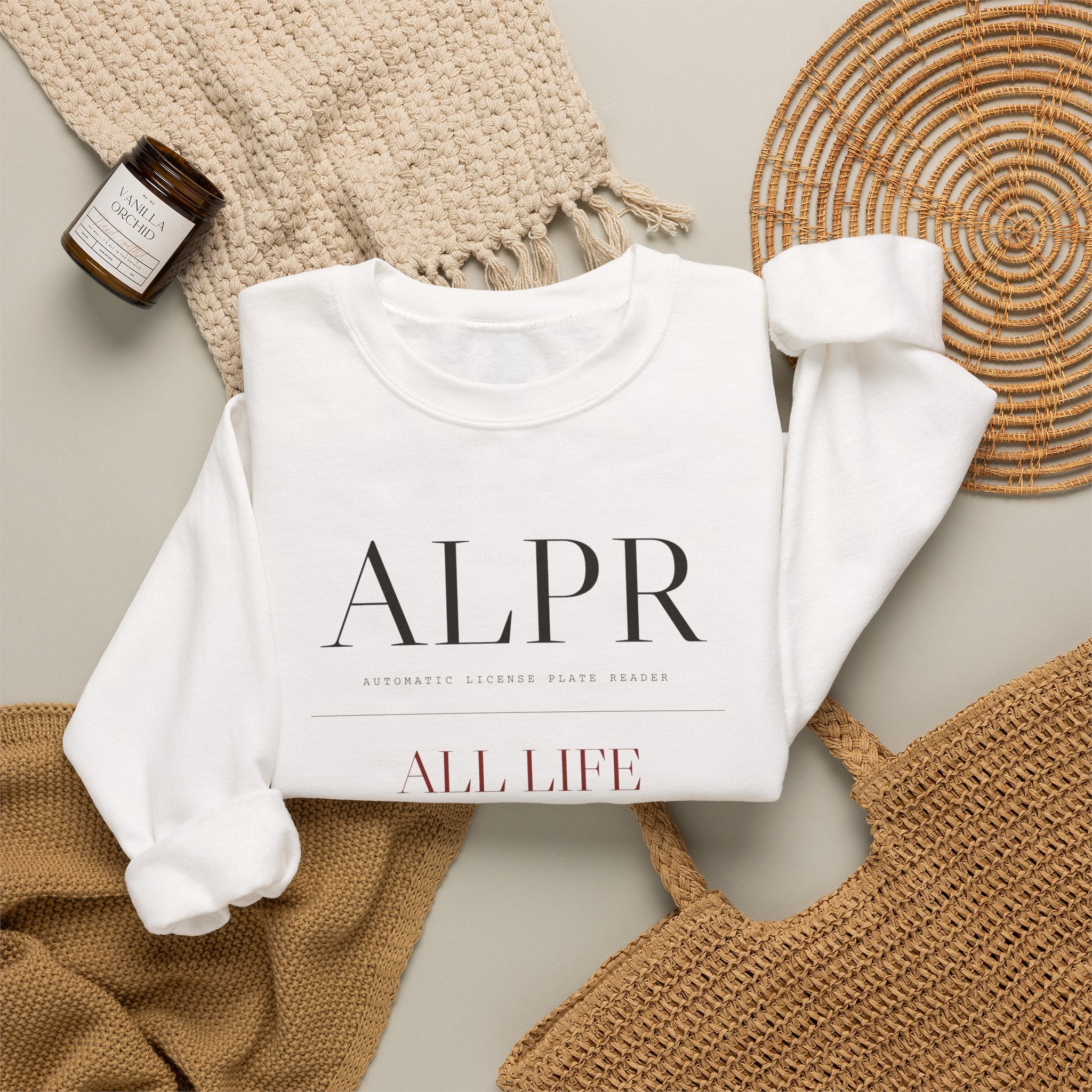 ALPR — All Life Publicly Recorded Crewneck (Sand)