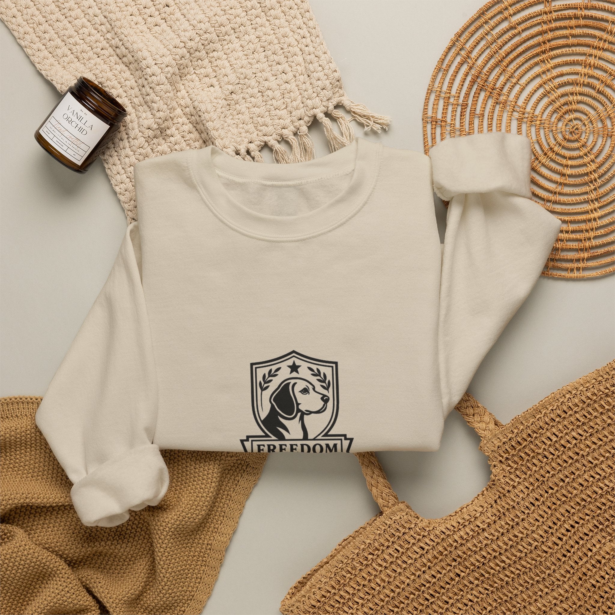 The Standards Full Kit Crewneck — Five Rules, Numbered (Sand)