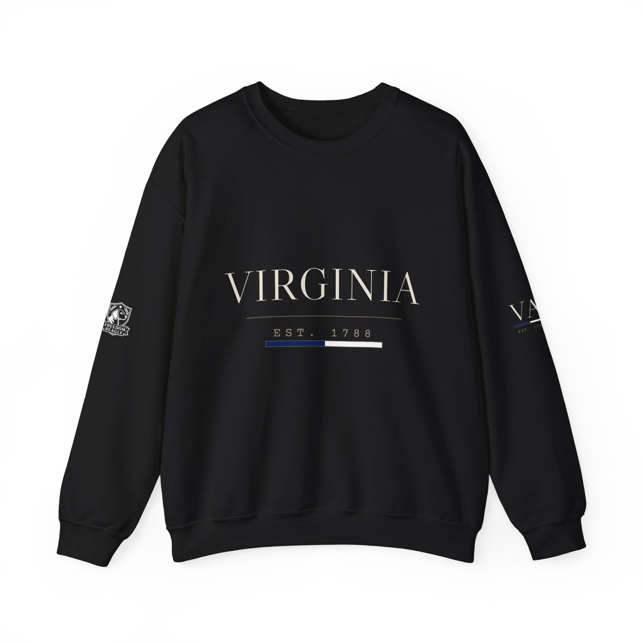 Virginia — Freedom Beagle State Series Crewneck (Black)