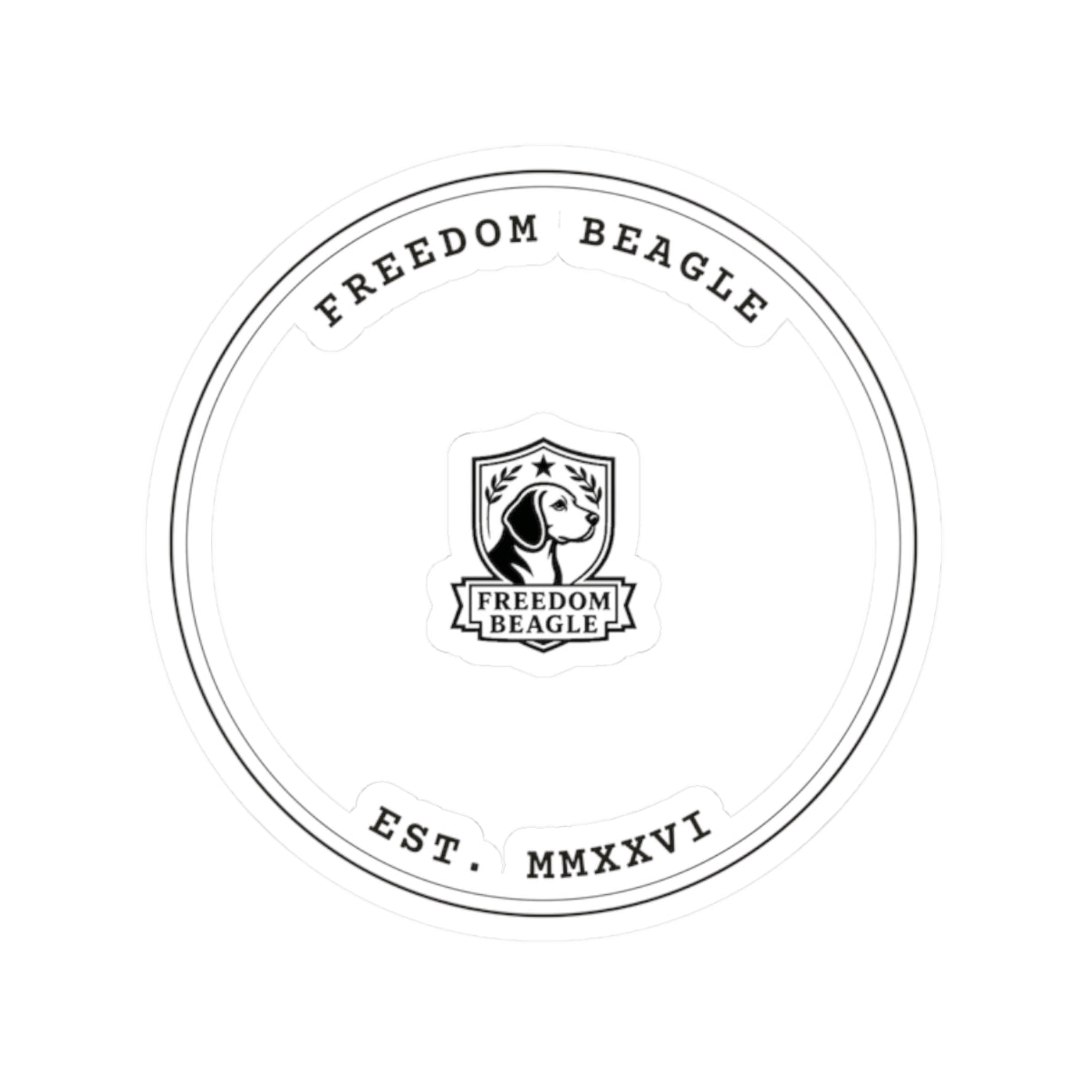 Freedom Beagle Seal — Kiss-Cut Sticker