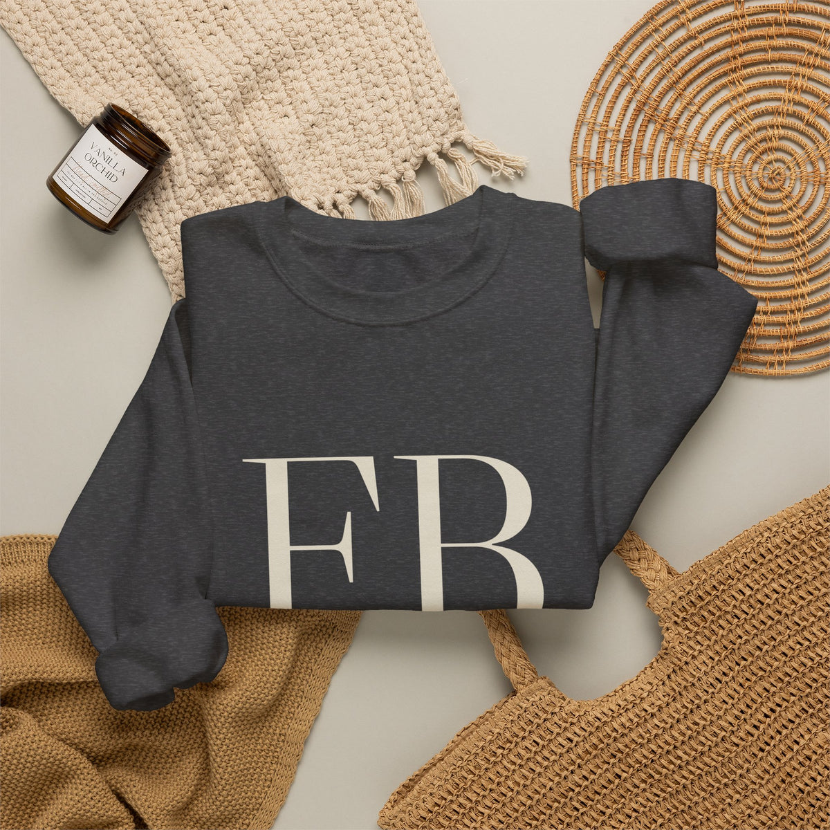 Monogram Full Kit Crewneck — Freedom Beagle, Stacked (Black)