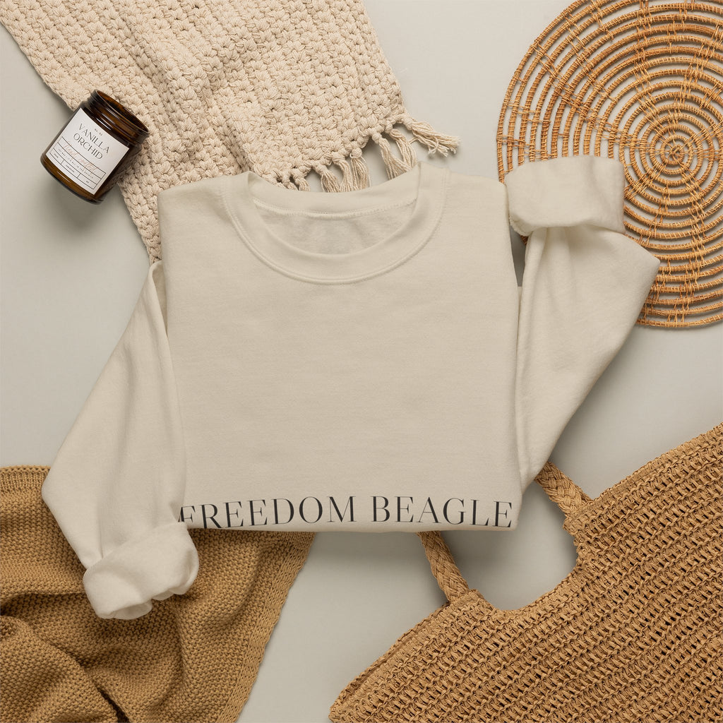 Freedom Beagle Crewneck — Off the Leash, On the Story (Sand)
