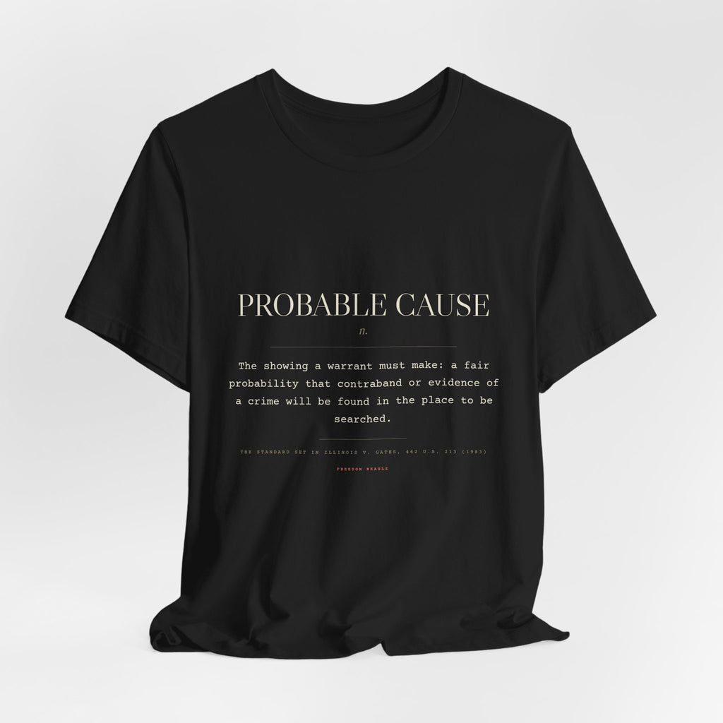 Probable Cause, n. — Terms of Art Tee (Black)