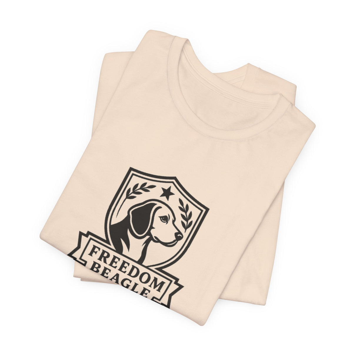 Freedom Beagle Crest — Left Chest Tee (Natural)