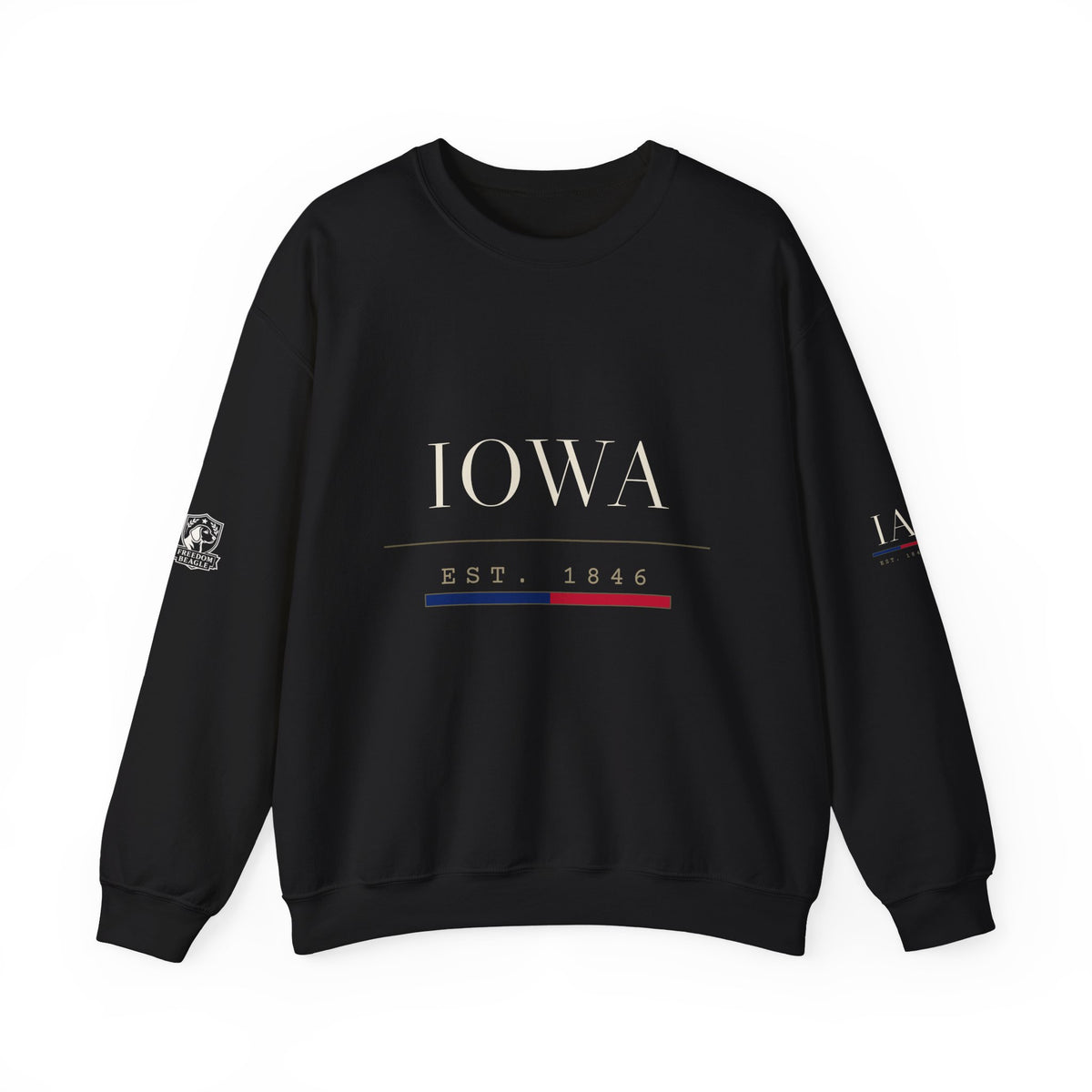 Iowa — Freedom Beagle State Series Crewneck (Black)