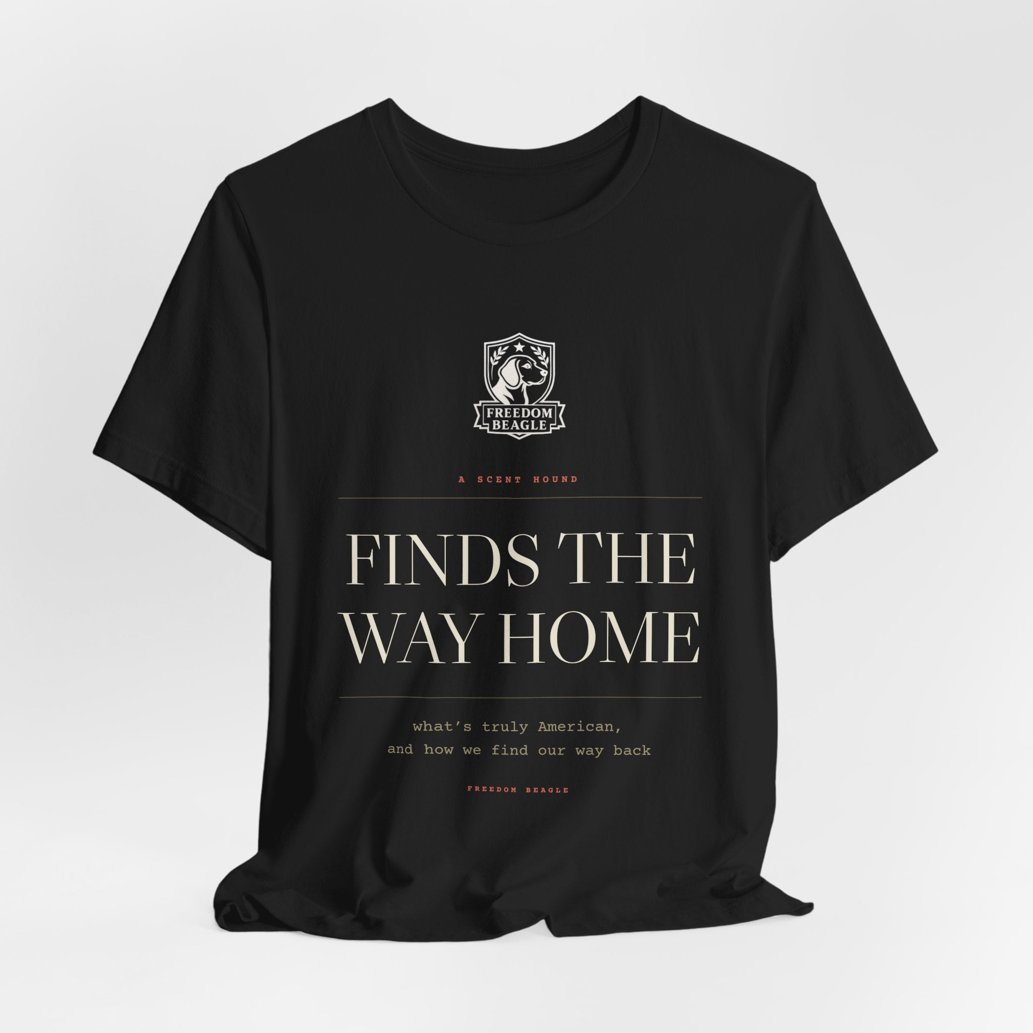 A Scent Hound Finds the Way Home — Freedom Beagle Tee (Black)