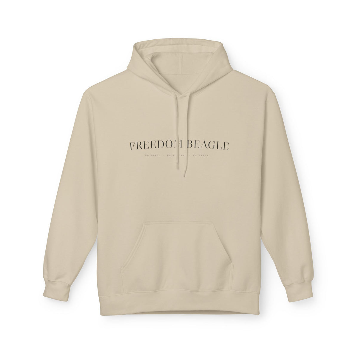 Freedom Beagle Hoodie — No Party, No Masters, No Leash (Cement)