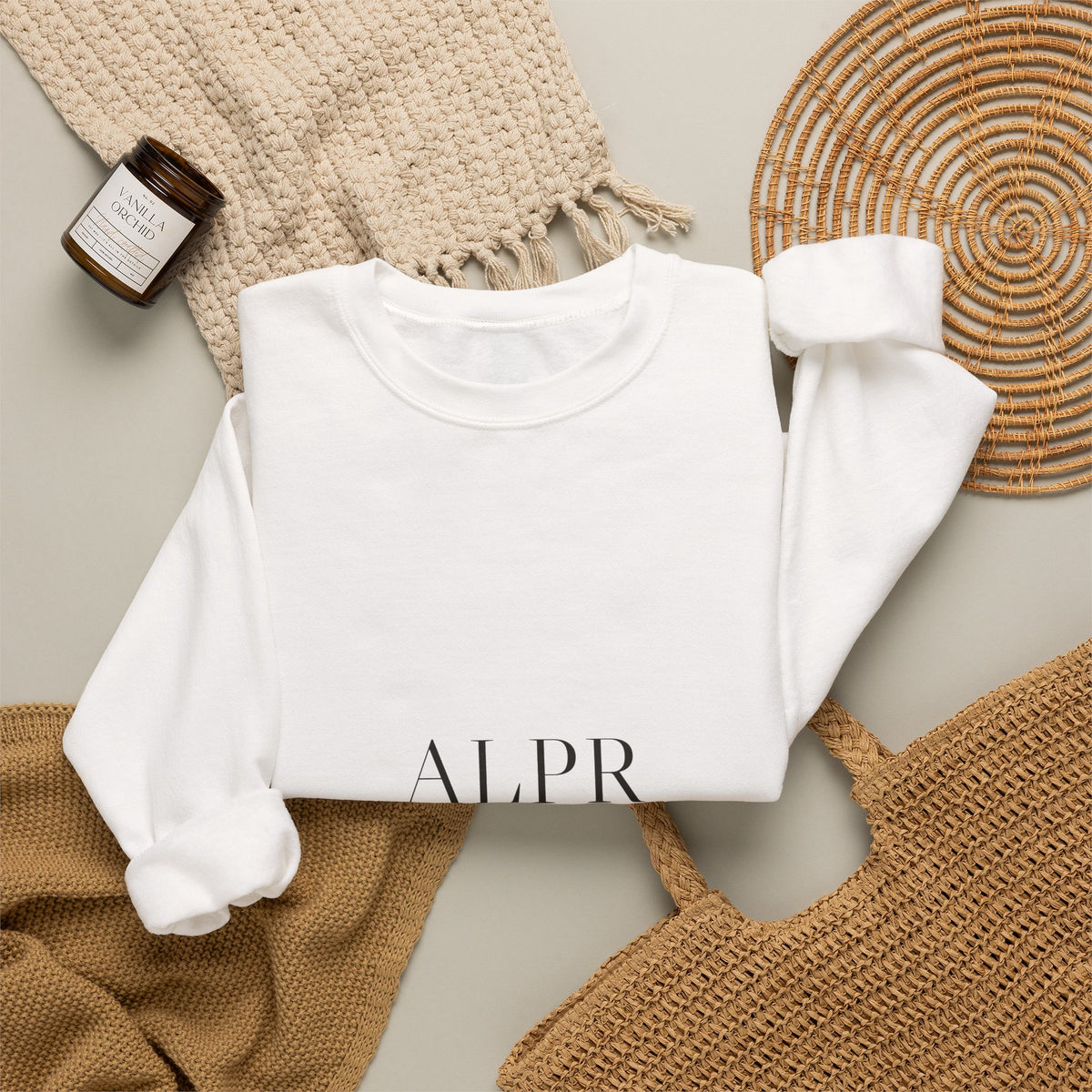 ALPR Full Kit Crewneck — All Life Publicly Recorded (Sand)