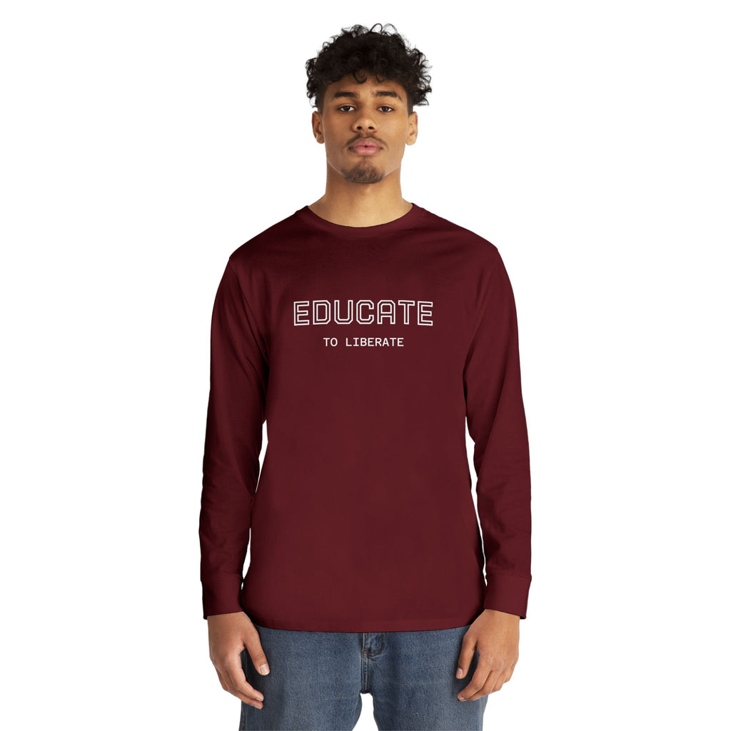 Long Sleeve Tee - Charlie Kirk, Educate to Liberate Design