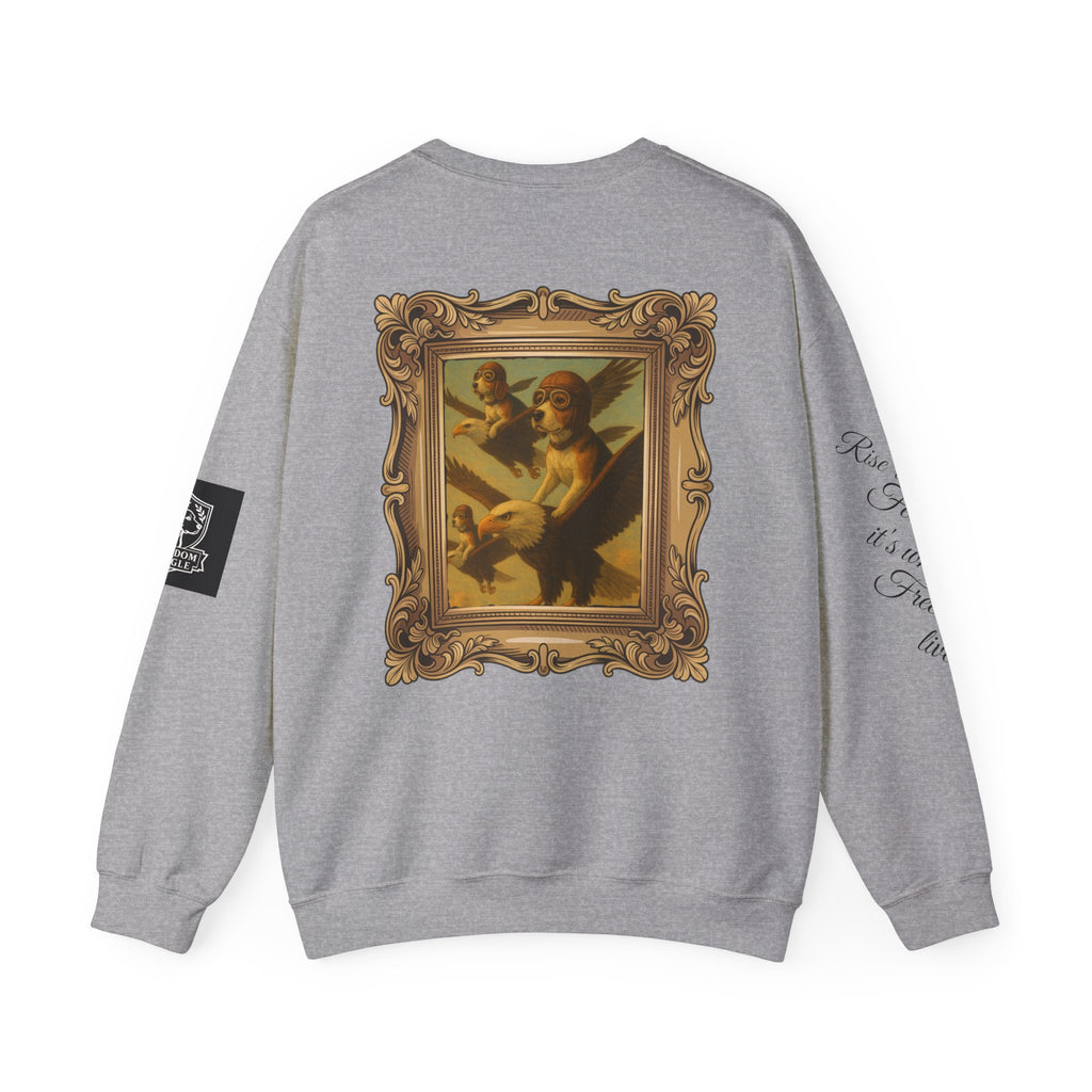 Crewneck Sweatshirt - Rise Above Fear Freedom Beagles on Eagles Design
