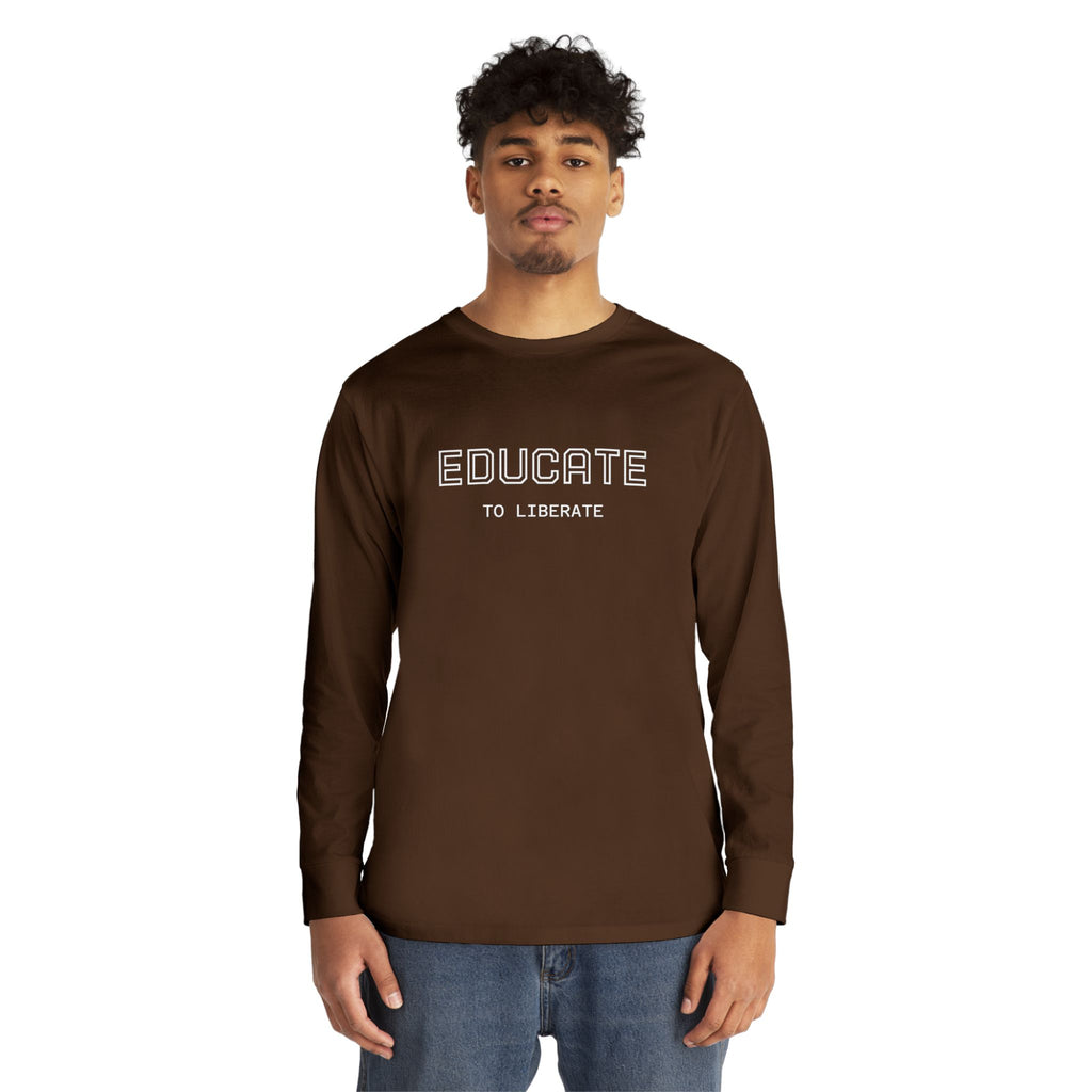 Long Sleeve Tee - Charlie Kirk, Educate to Liberate Design