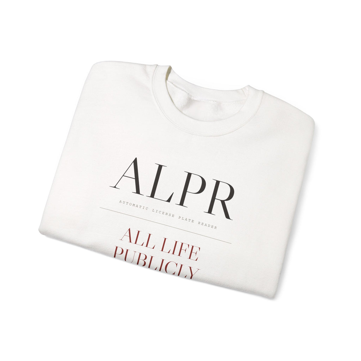 ALPR — All Life Publicly Recorded Crewneck (Sand)