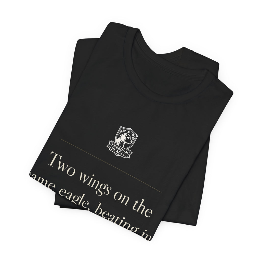Two Wings on the Same Eagle — Two-Party Critique Tee (Black)