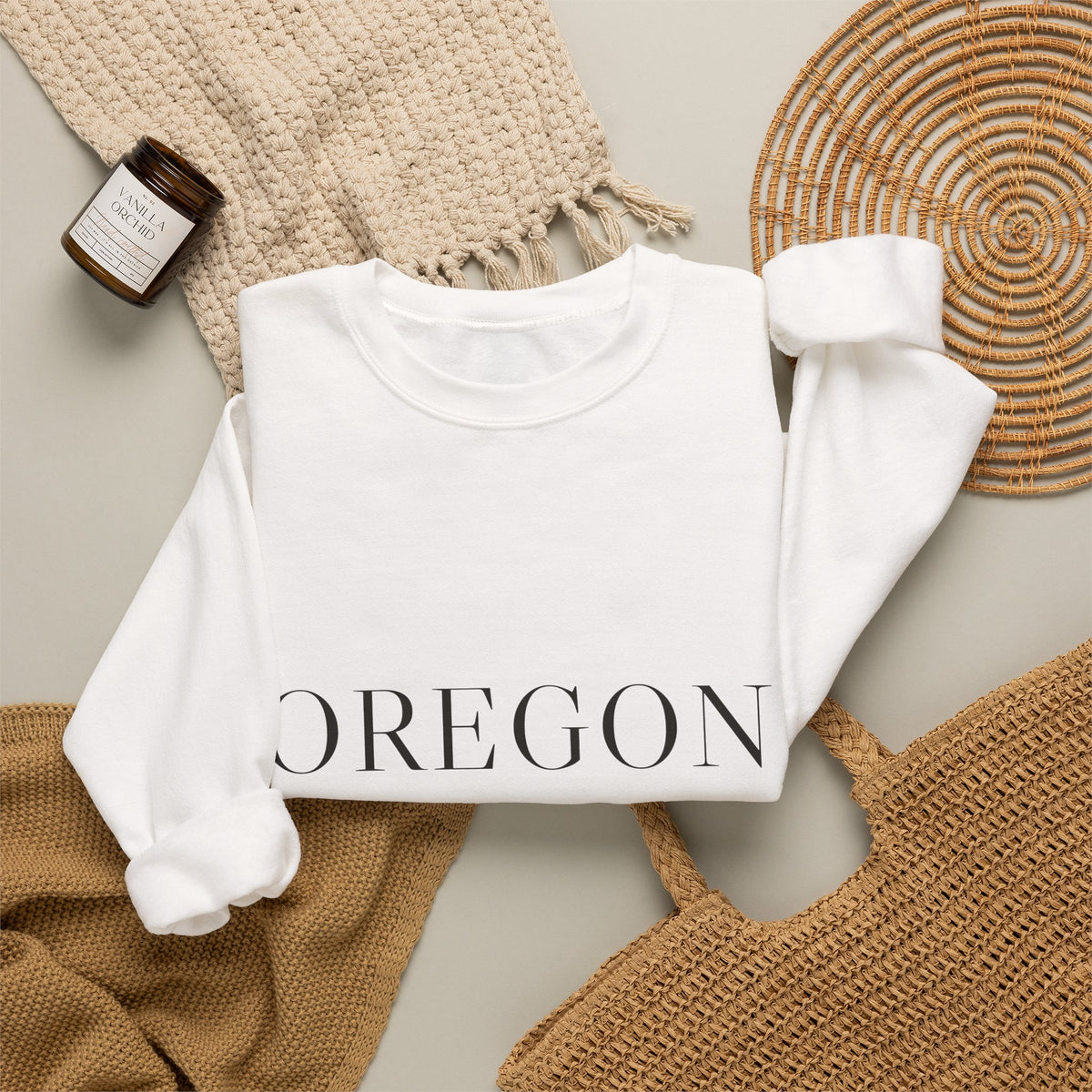 Oregon — Freedom Beagle State Series Crewneck (Sand)