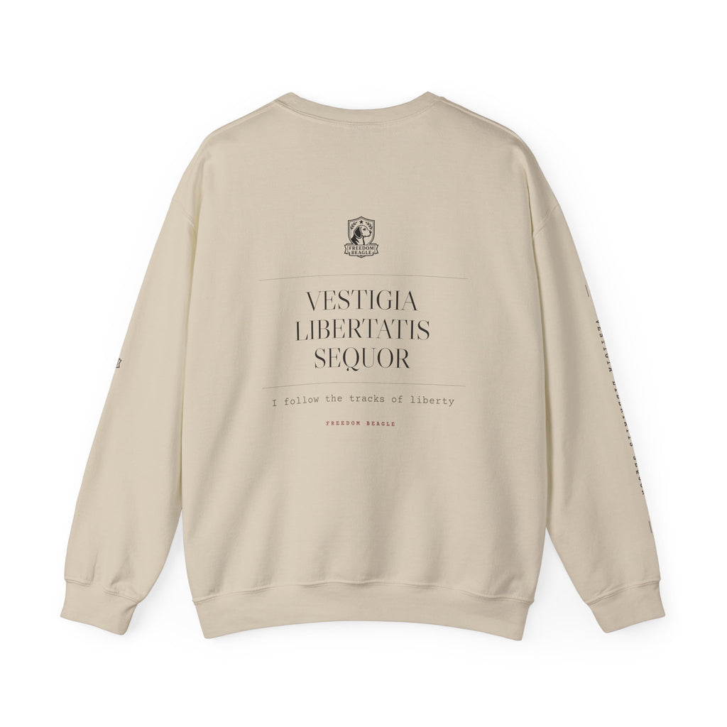 Vestigia Full Kit Crewneck — I Follow the Tracks of Liberty (Sand)