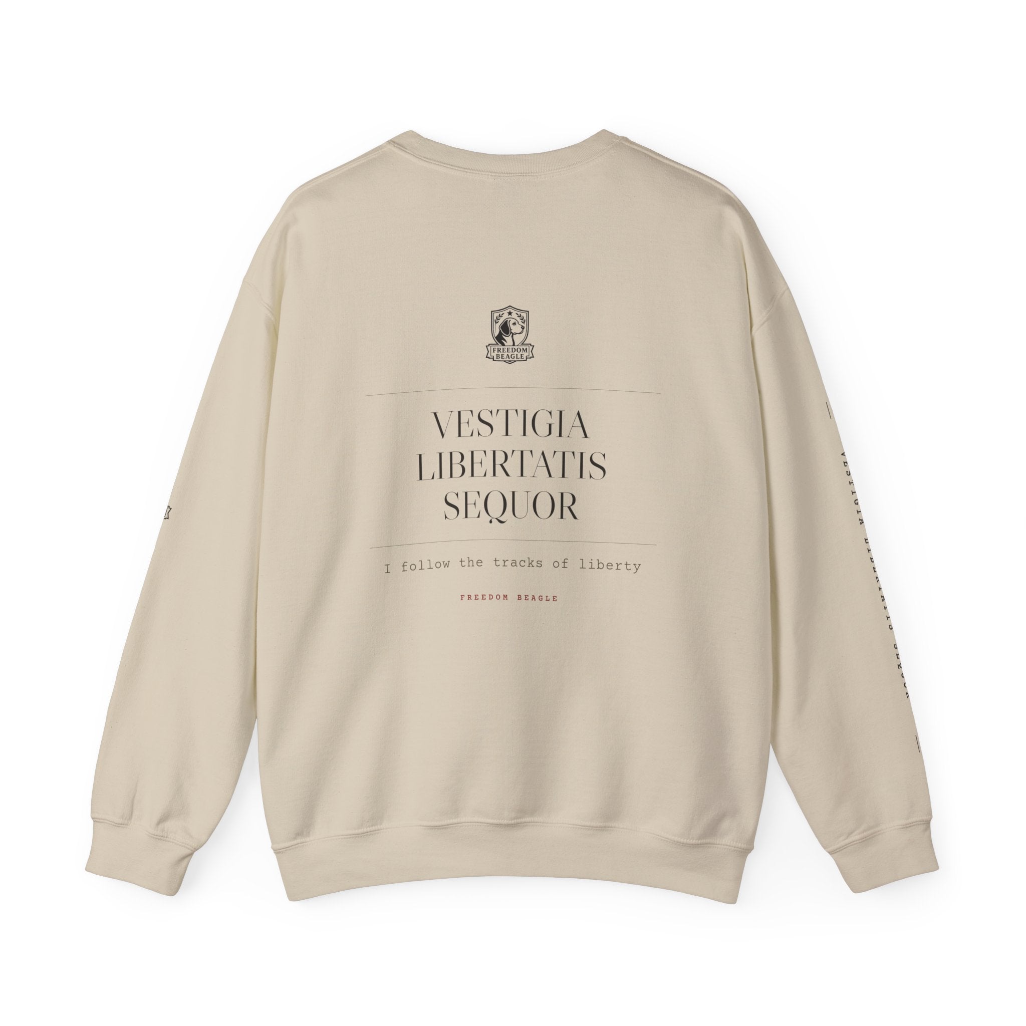 Vestigia Full Kit Crewneck — I Follow the Tracks of Liberty (Sand)