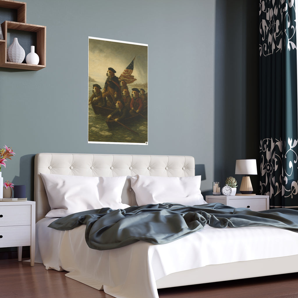 Silk Poster - Delaware River Crossing George Washington Print