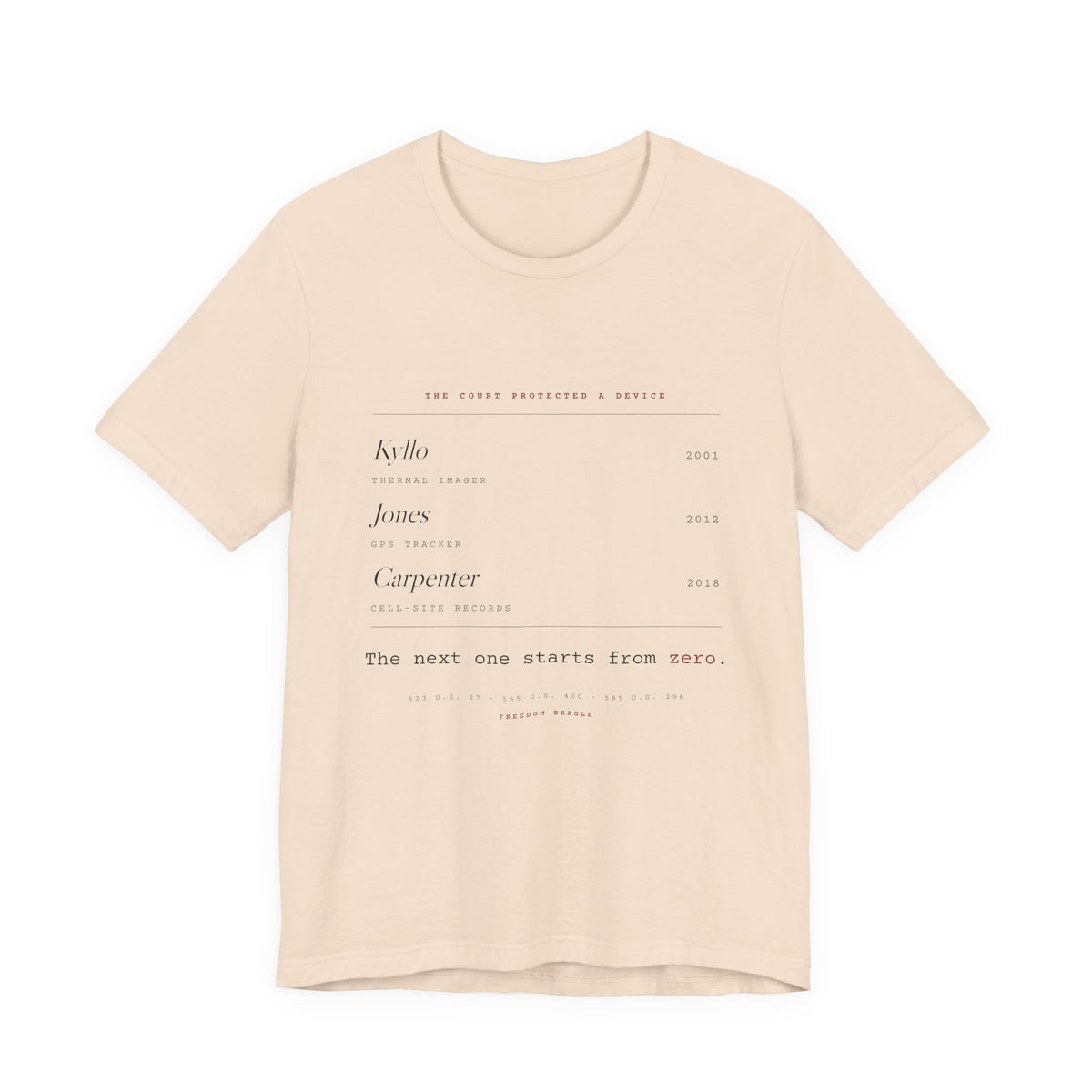 The Next One Starts From Zero — Fourth Amendment Tee (Natural)